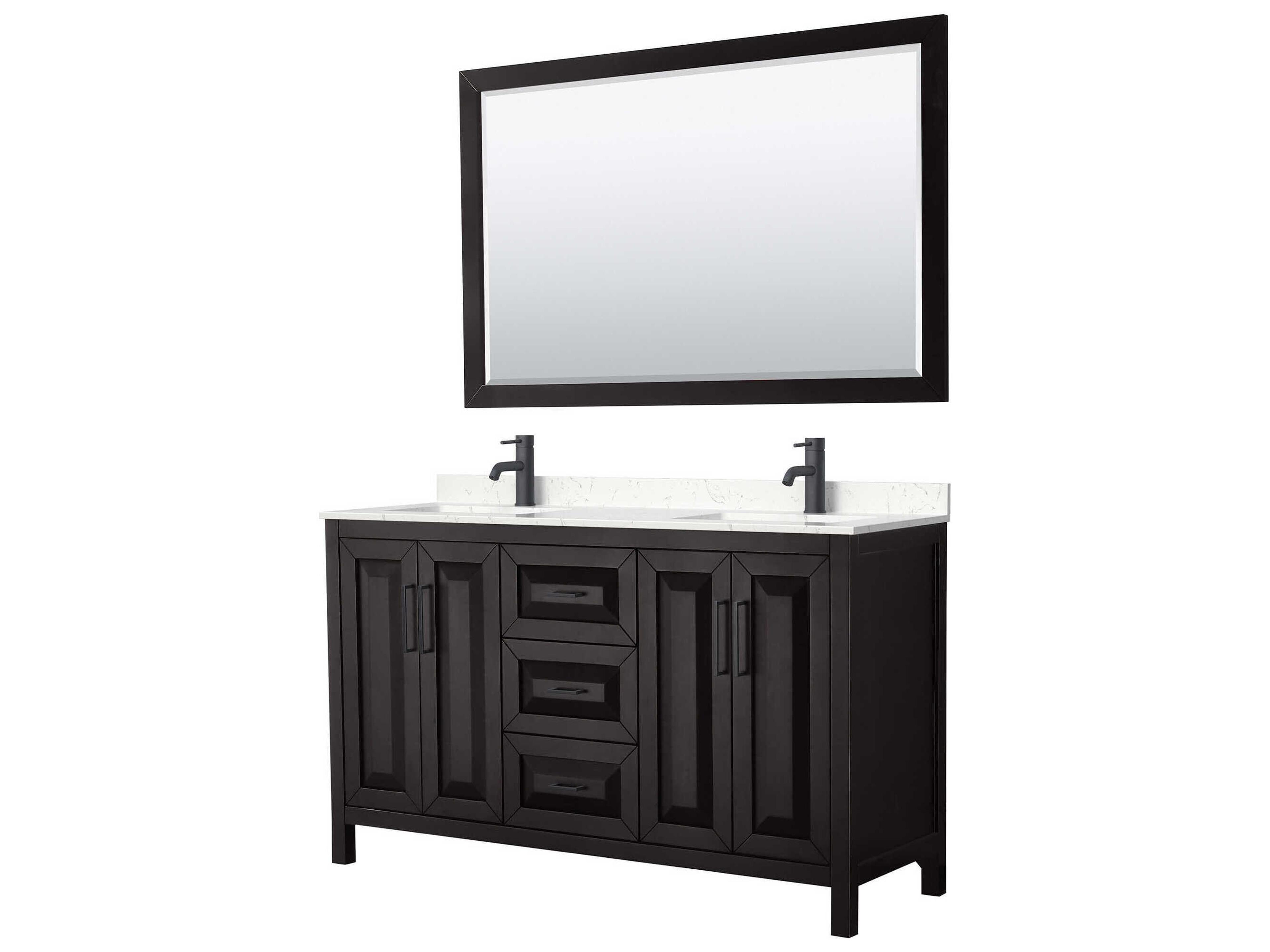 Wyndham Collection Daria 60" Dark Espresso Vanity with 58" Mirror