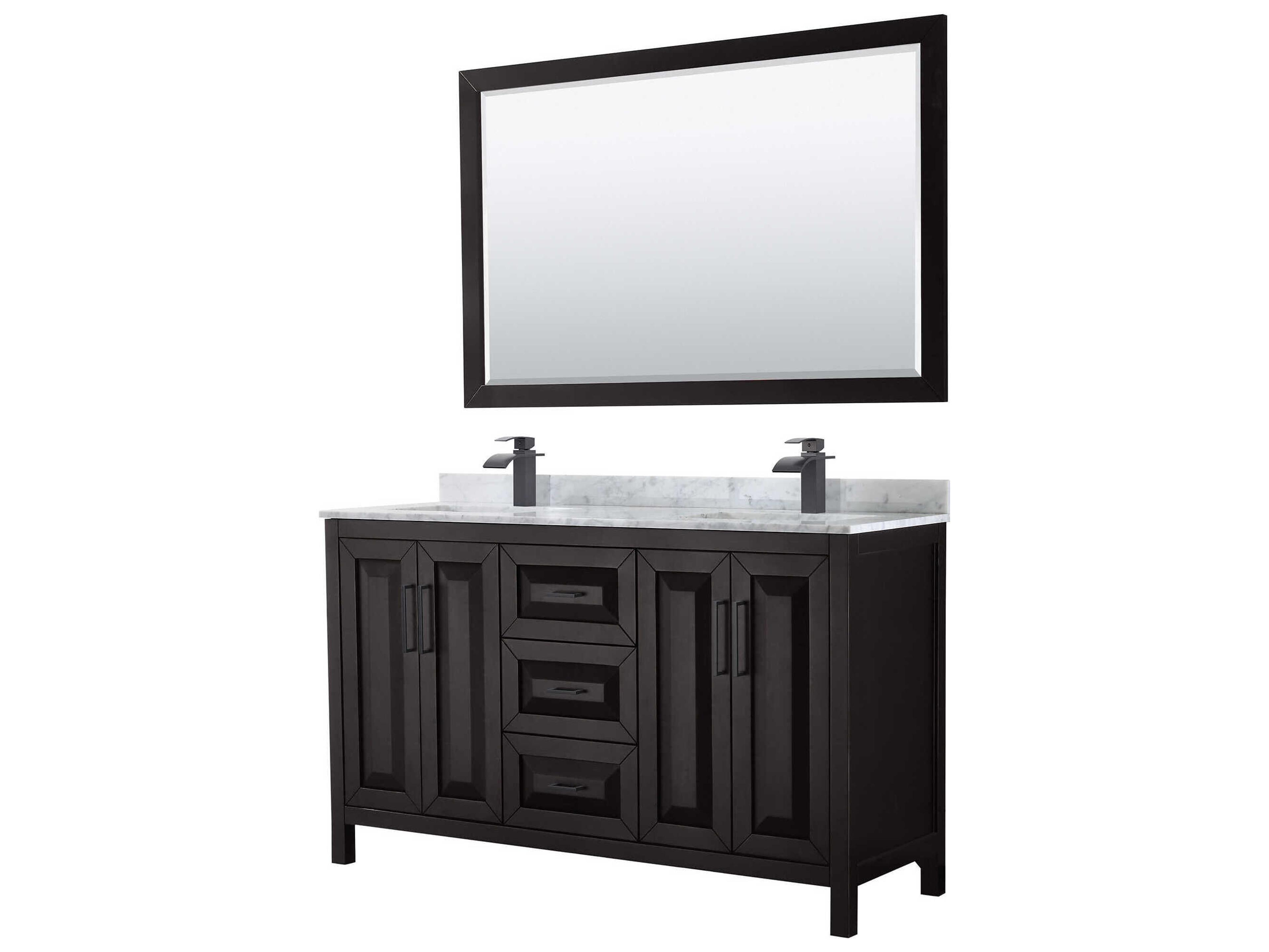 Wyndham Collection Daria 60" Dark Espresso Vanity with 58" Mirror
