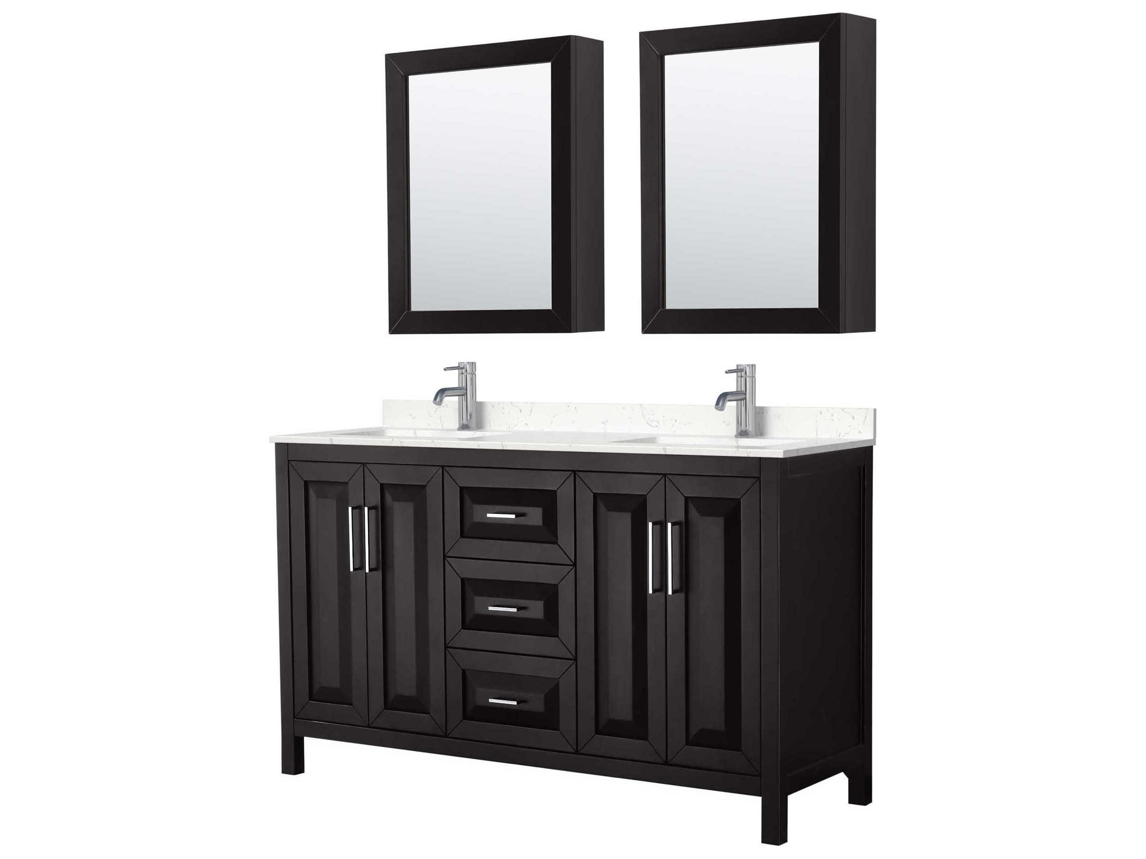 Daria 60" Dark Espresso Vanity with Medicine Cabinet