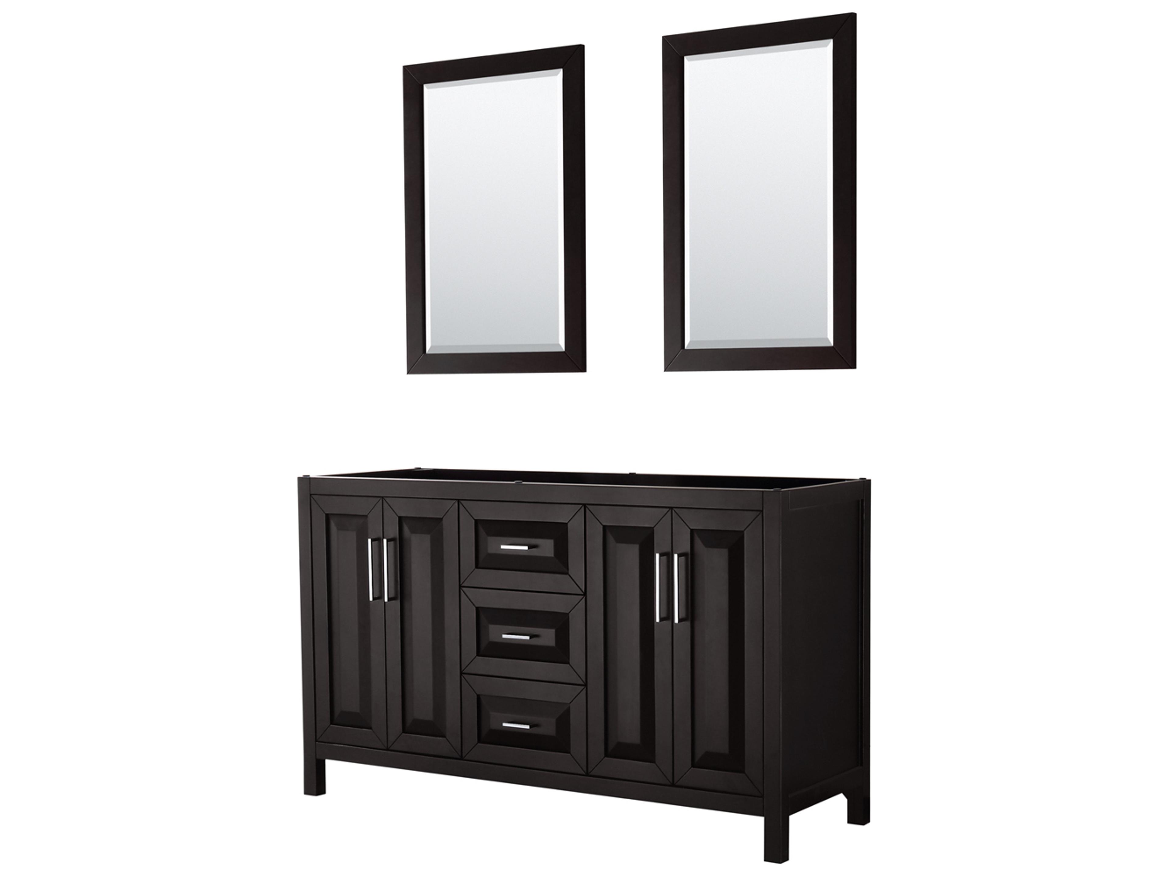 Daria 59" Dark Espresso Vanity with 24" Mirror