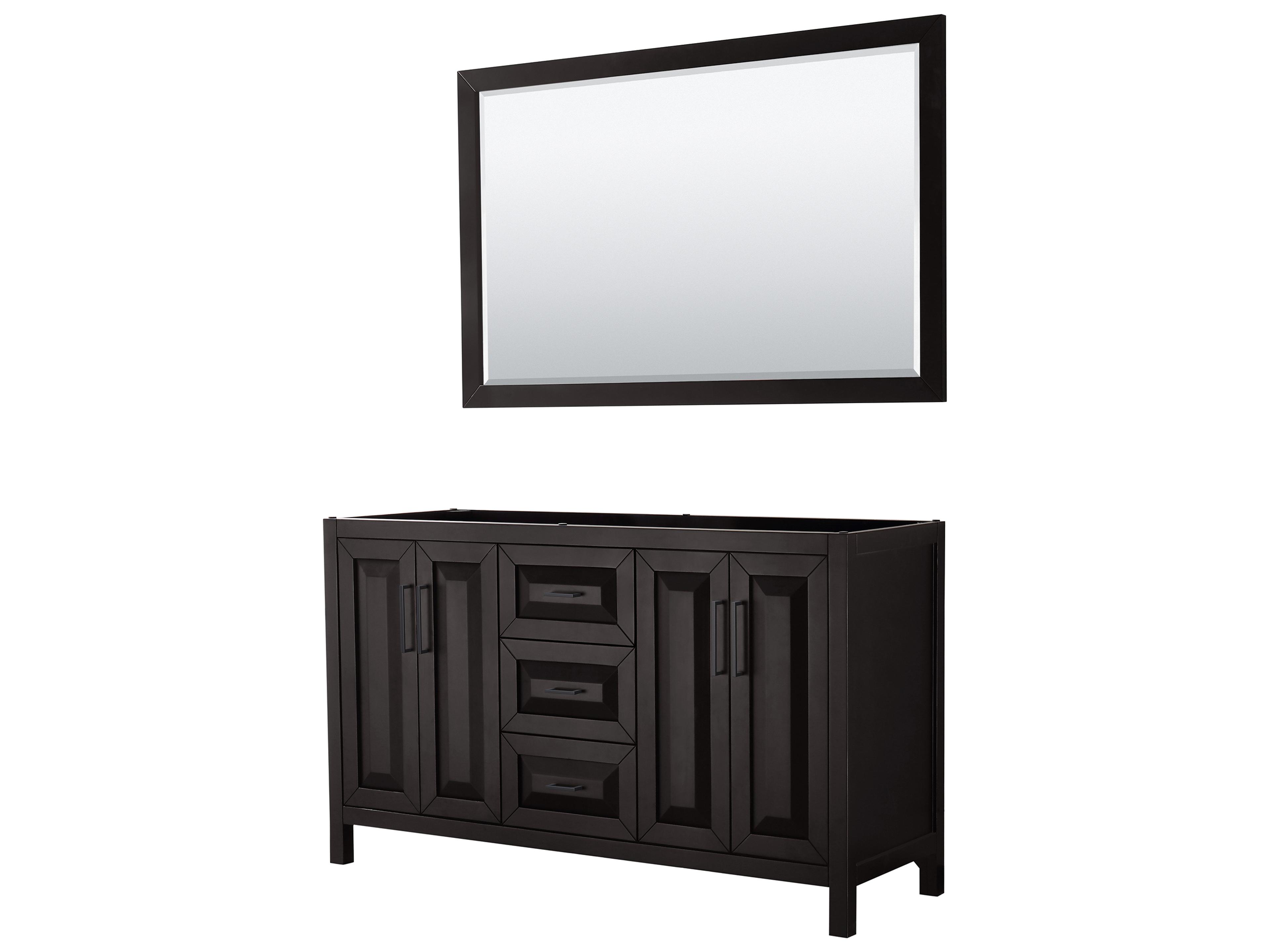 Wyndham Collection Daria 59" Dark Espresso Vanity with 58" Mirror