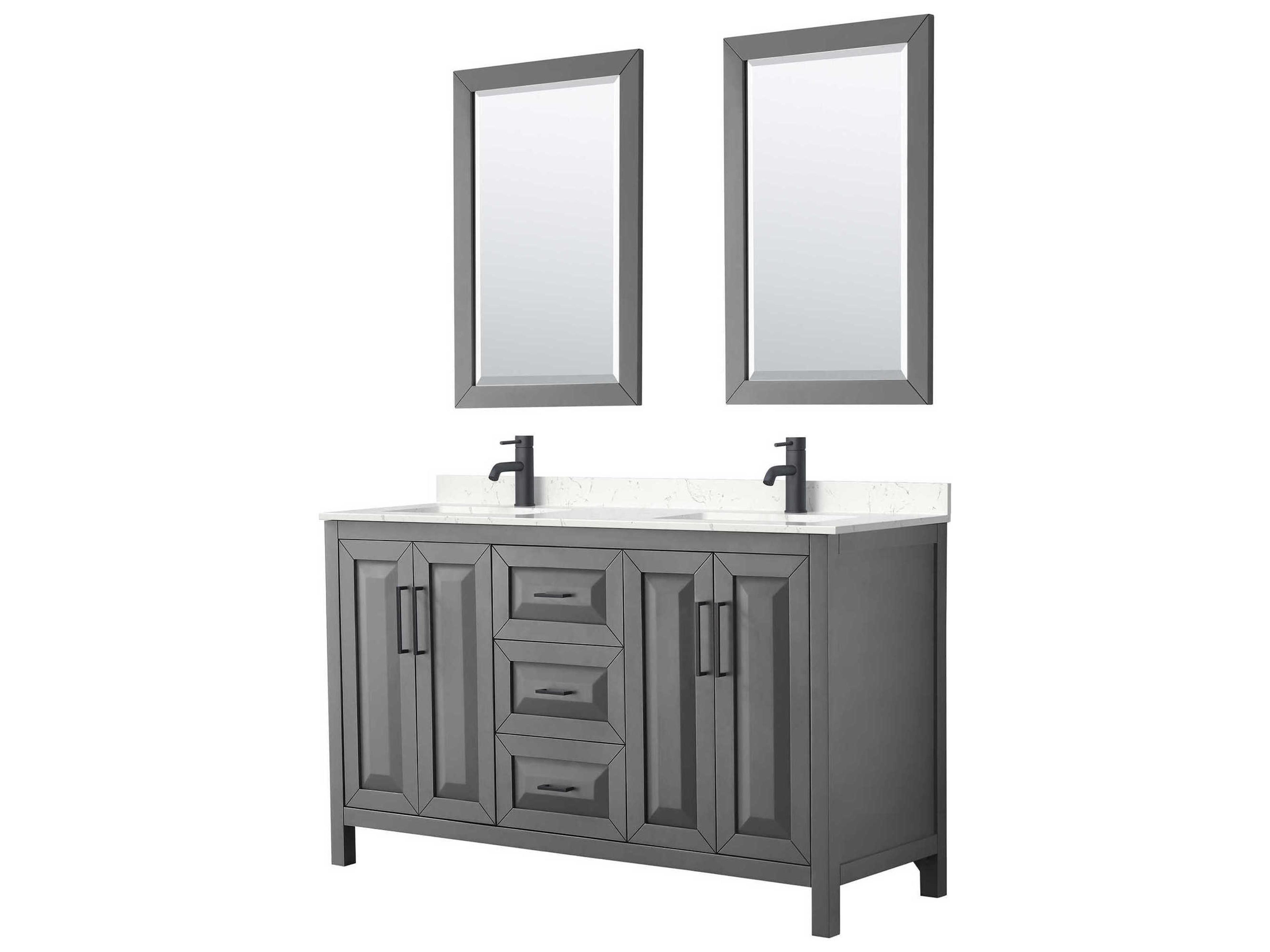 Daria 60" Dark Gray Vanity with 24" Mirror