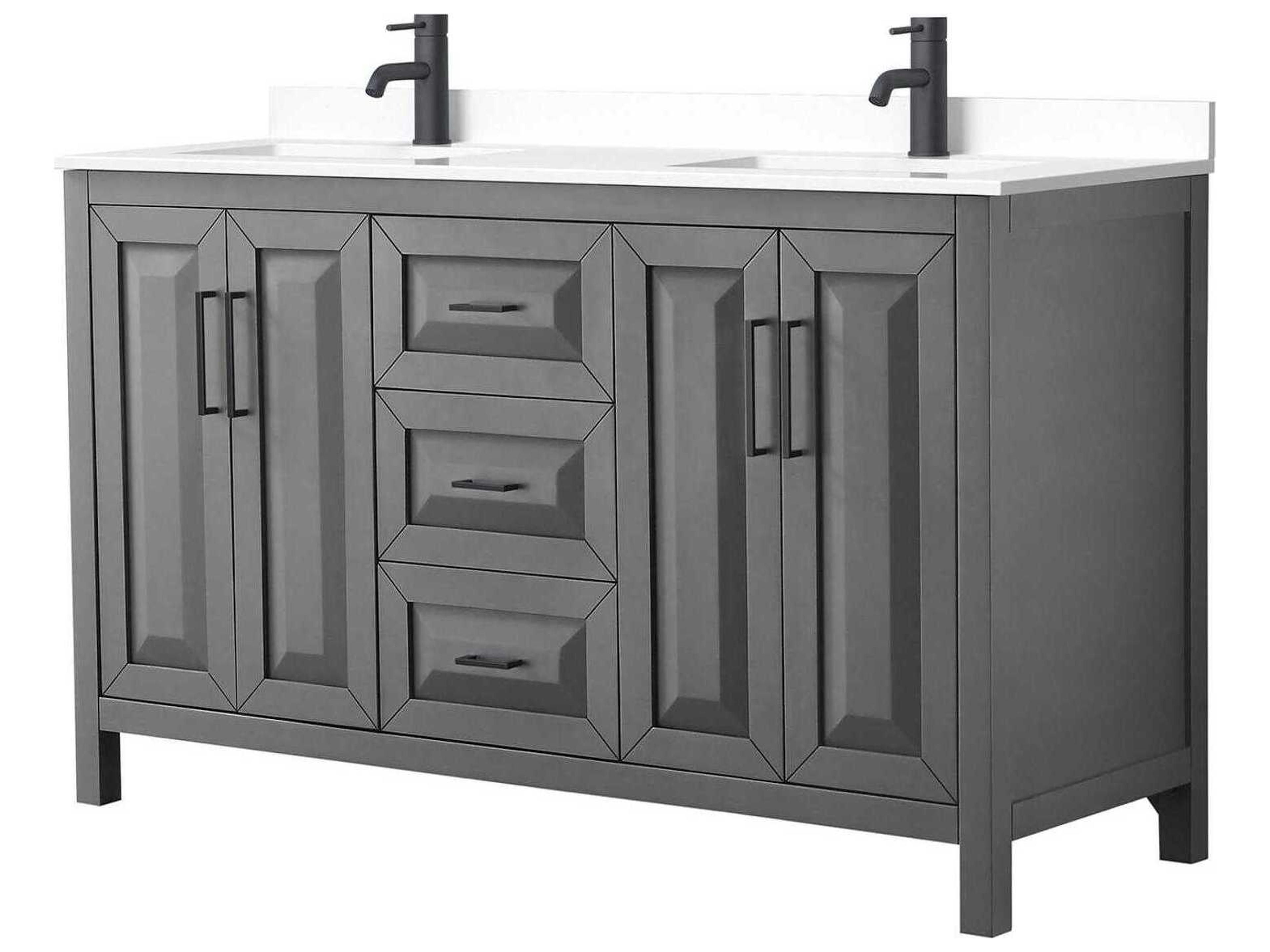 Wyndham Collection Daria 60" Dark Gray Vanity