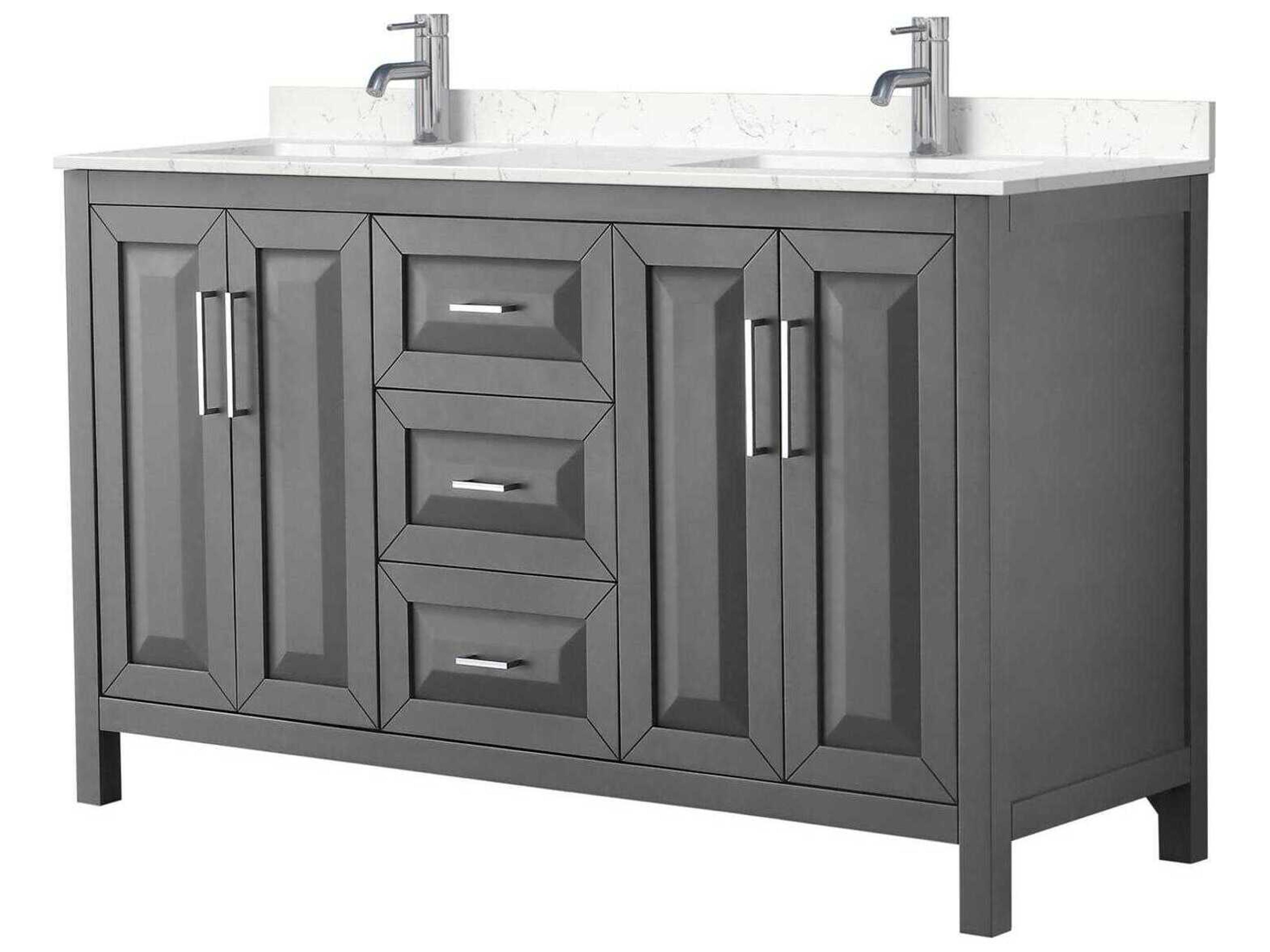 Wyndham Collection Daria 60" Dark Gray Vanity