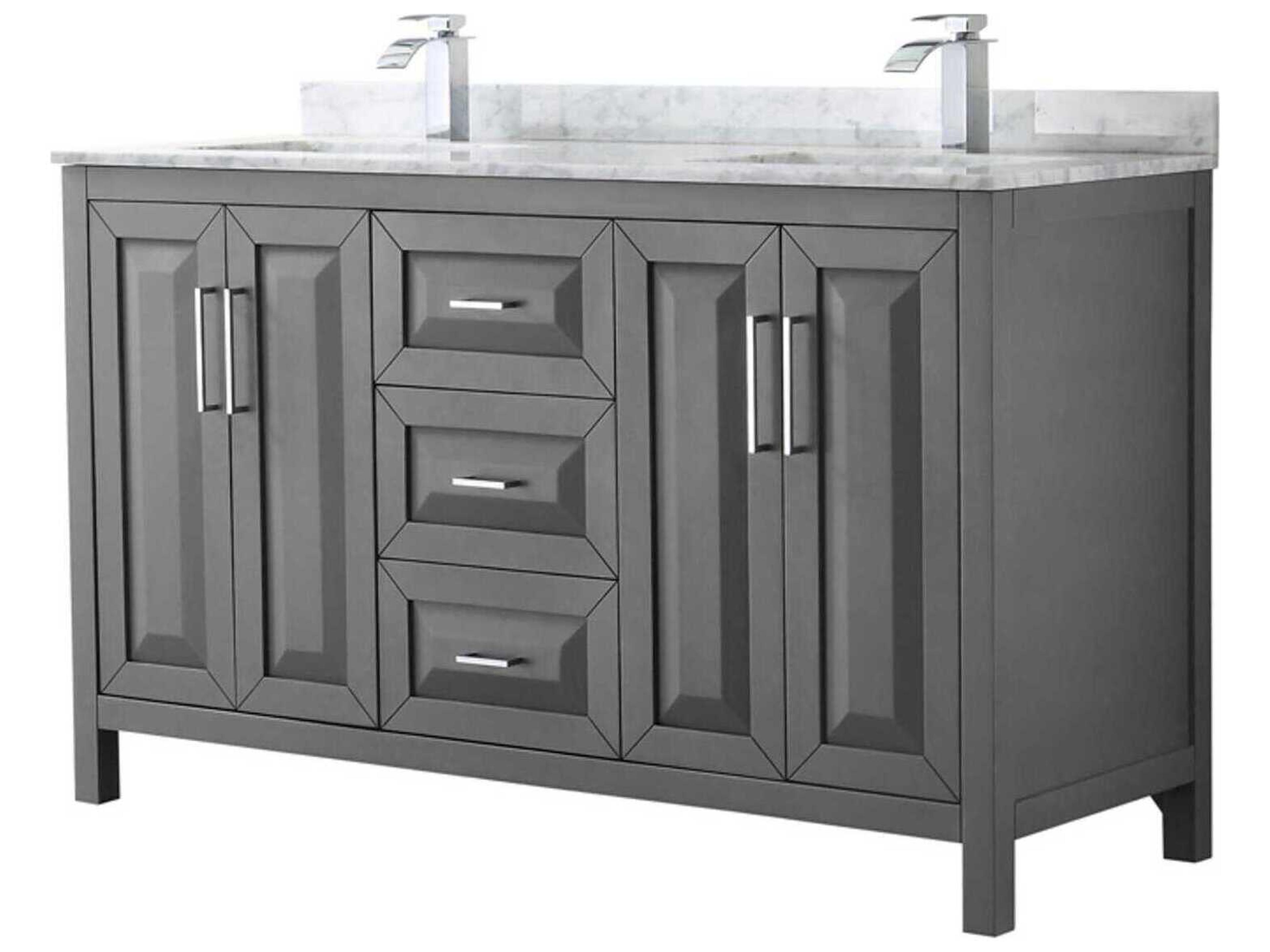 Wyndham Collection Daria 60" Dark Gray Vanity