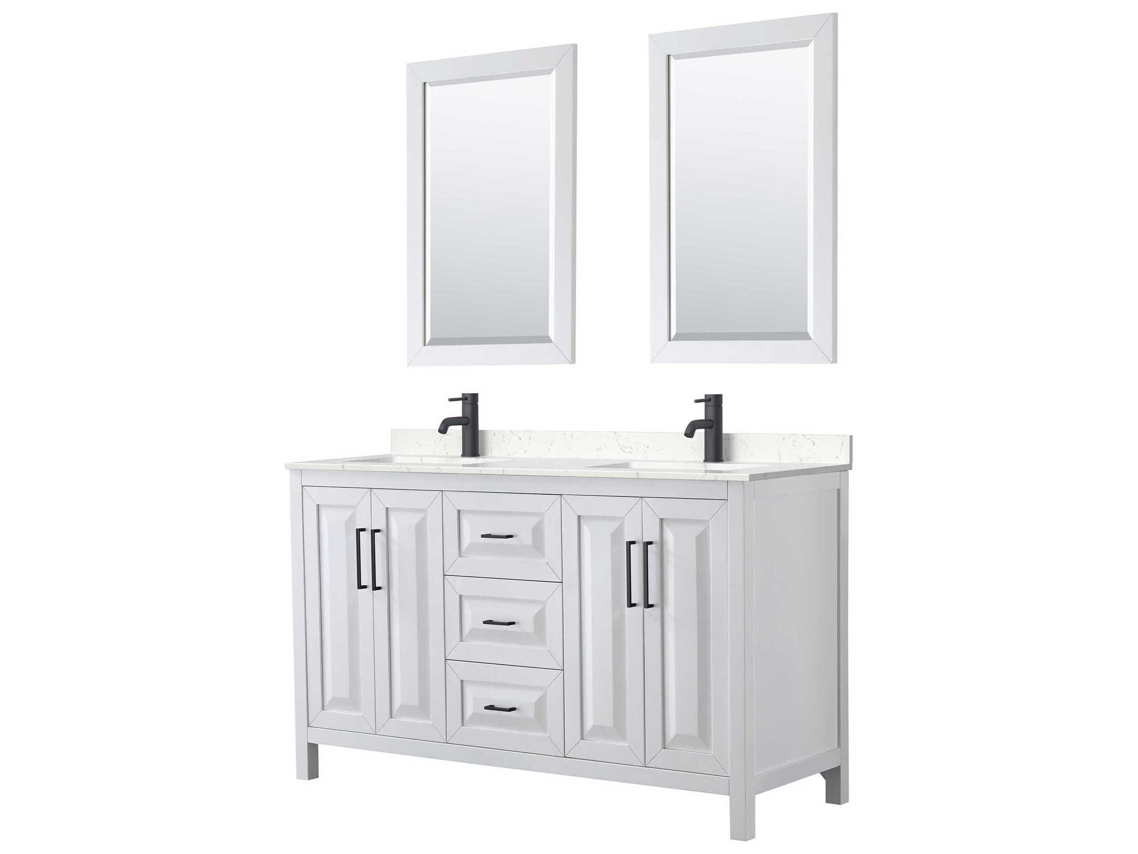 Daria 60" White Vanity with 24" Mirror