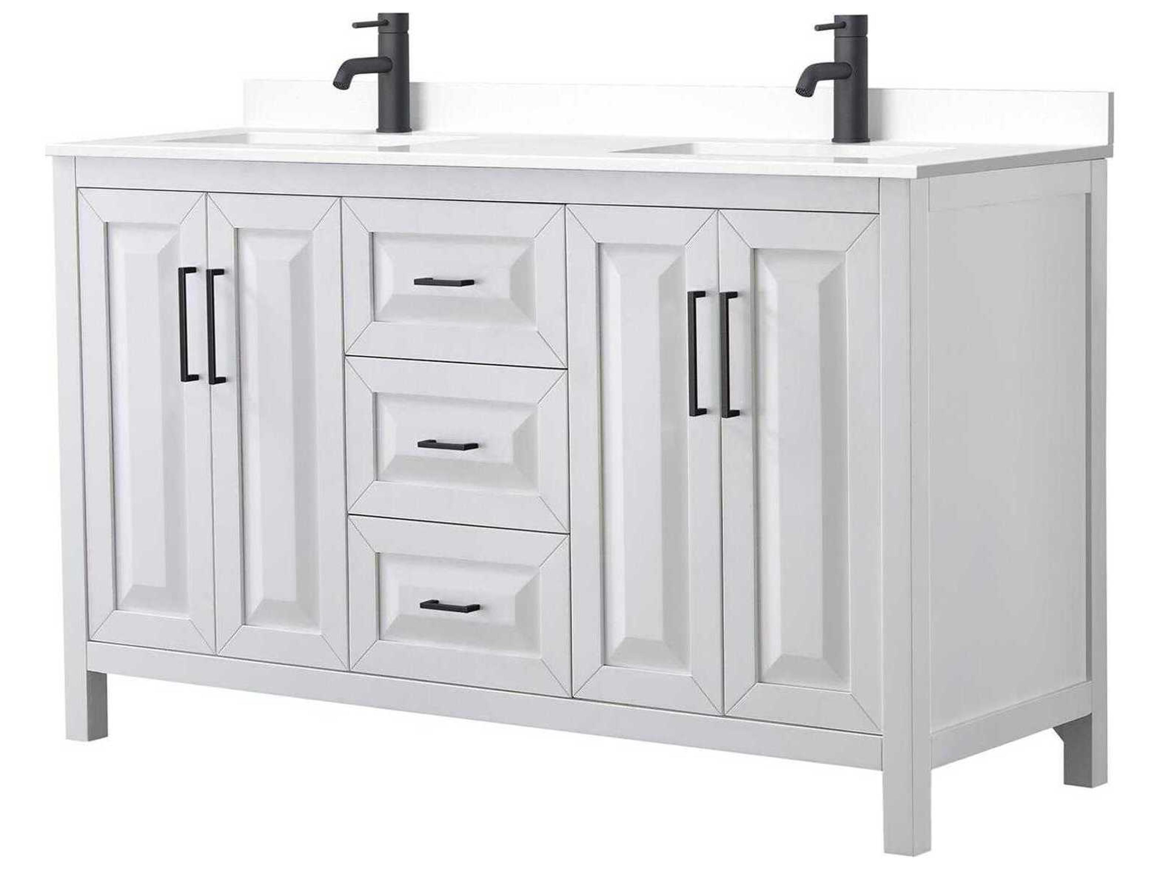 Wyndham Collection Daria 60" White Vanity