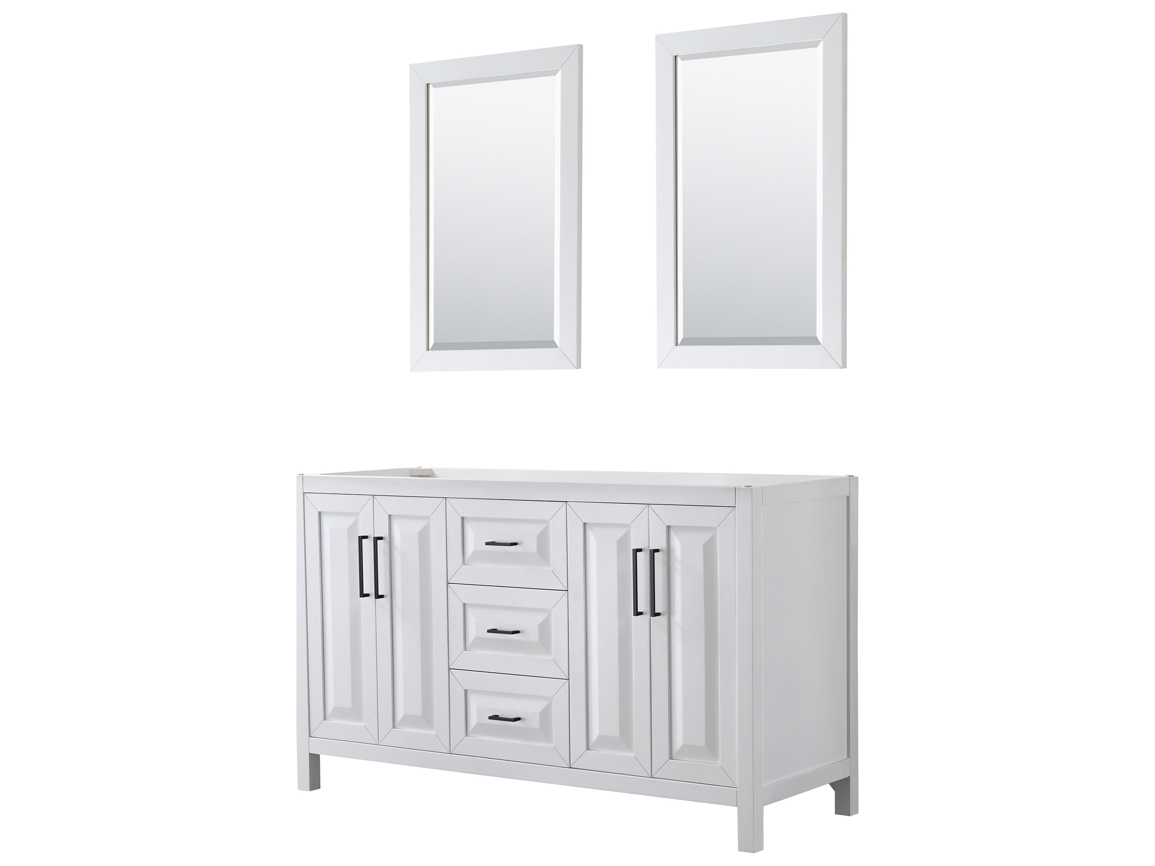Wyndham Collection Daria 59" White Vanity with 24" Mirror
