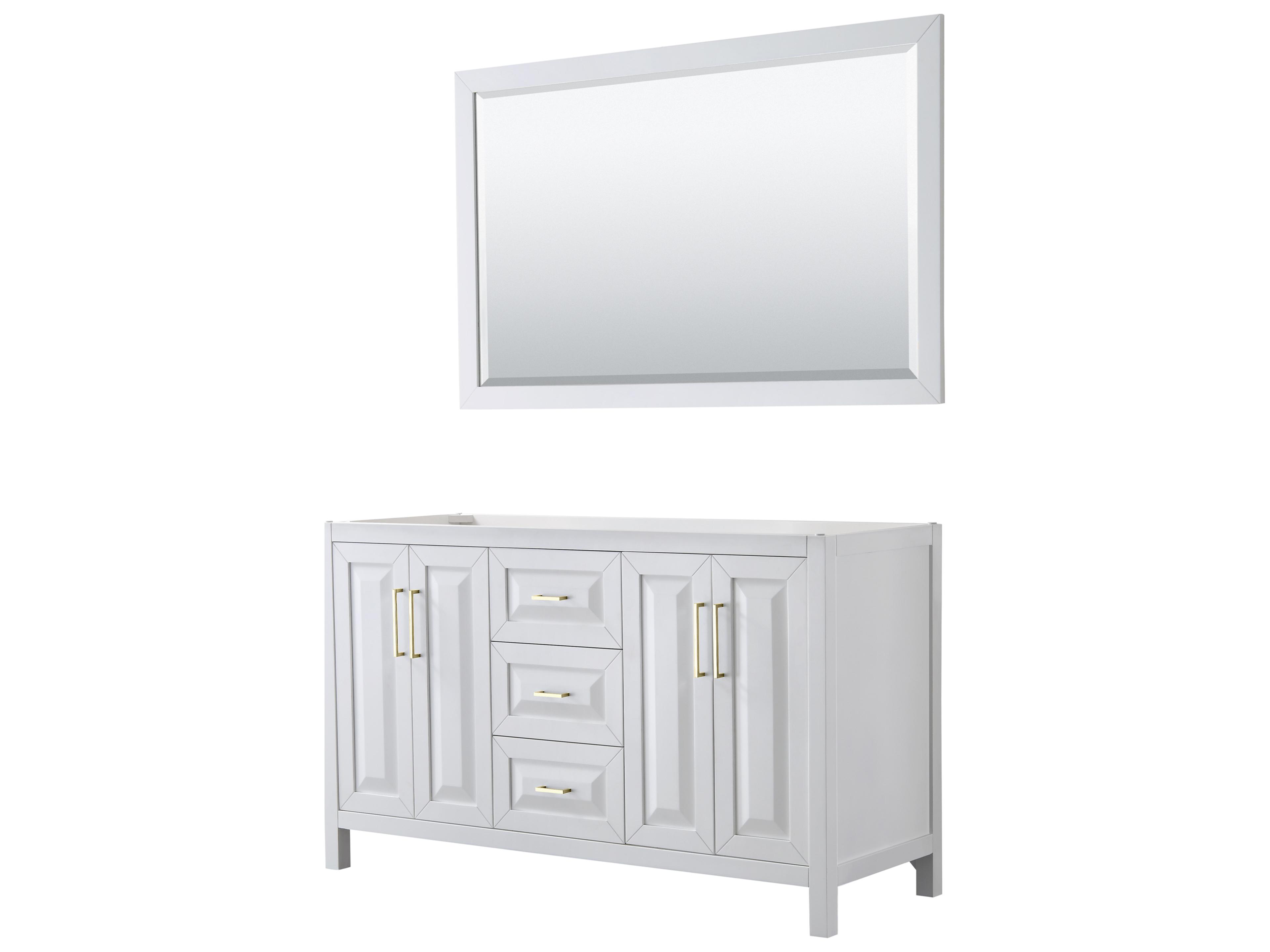 Wyndham Collection Daria 59" White Vanity with 58" Mirror