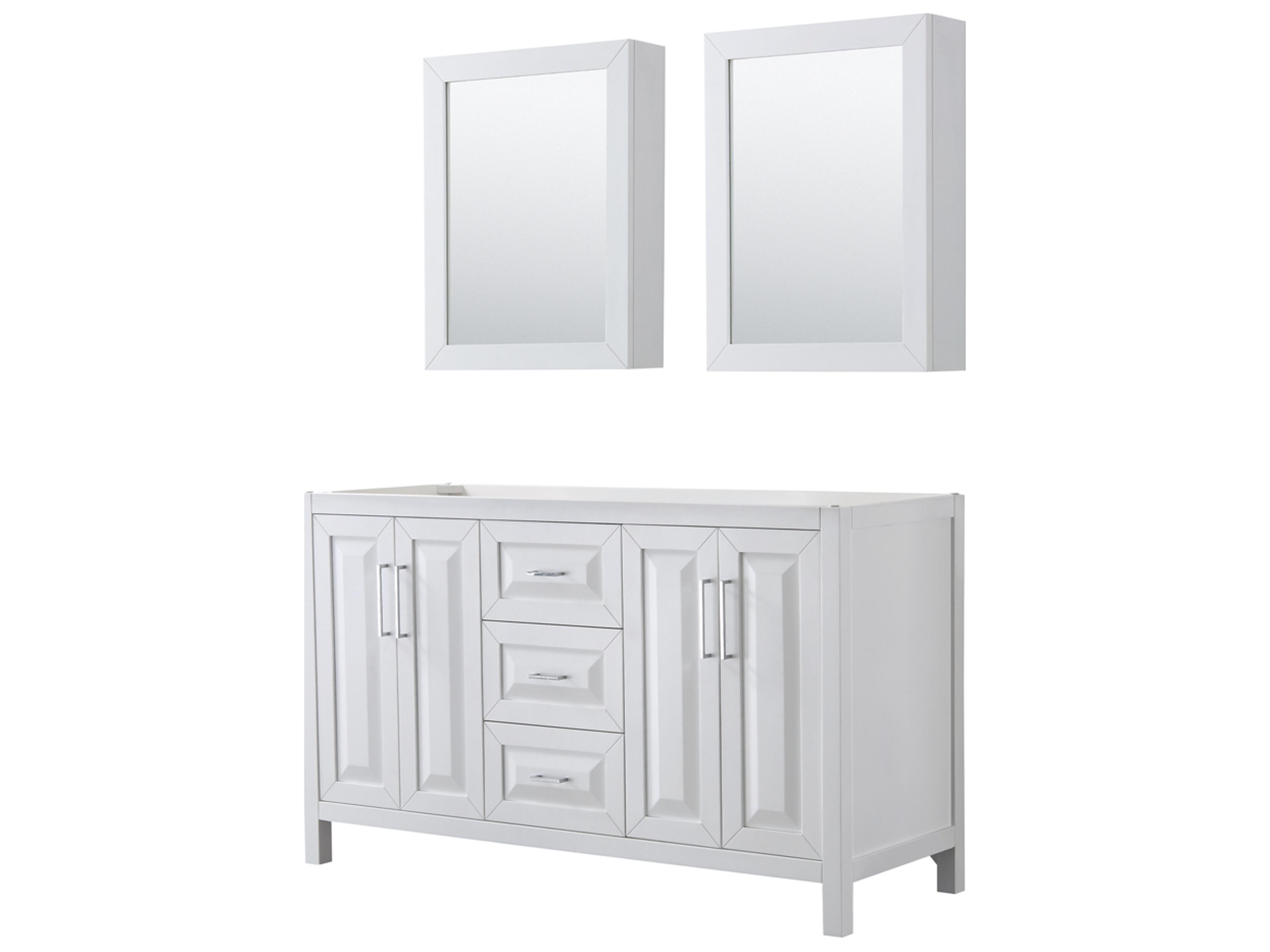 Daria 59" White Vanity with Medicine Cabinet