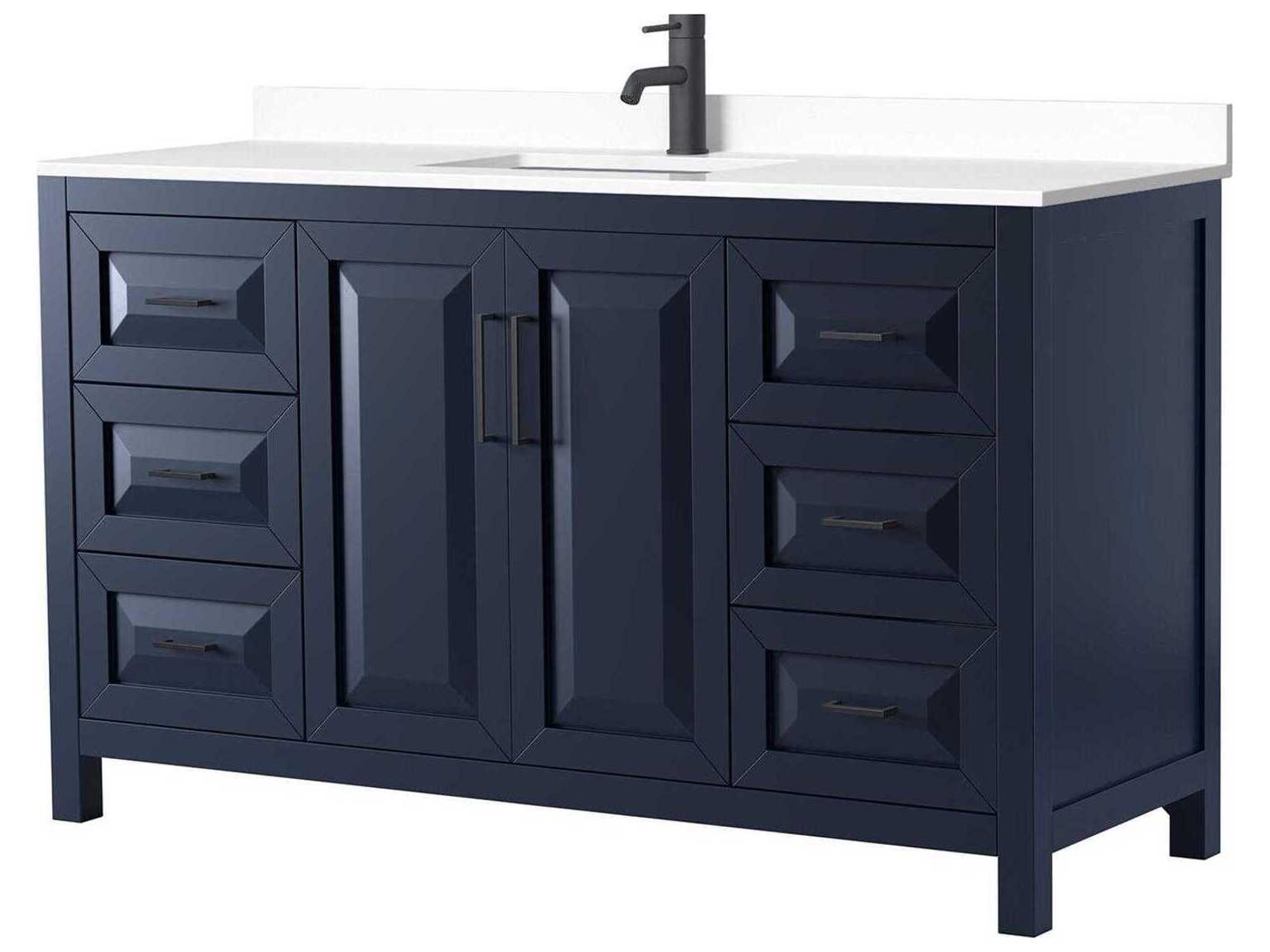 Wyndham Collection Daria 60" Dark Blue Vanity