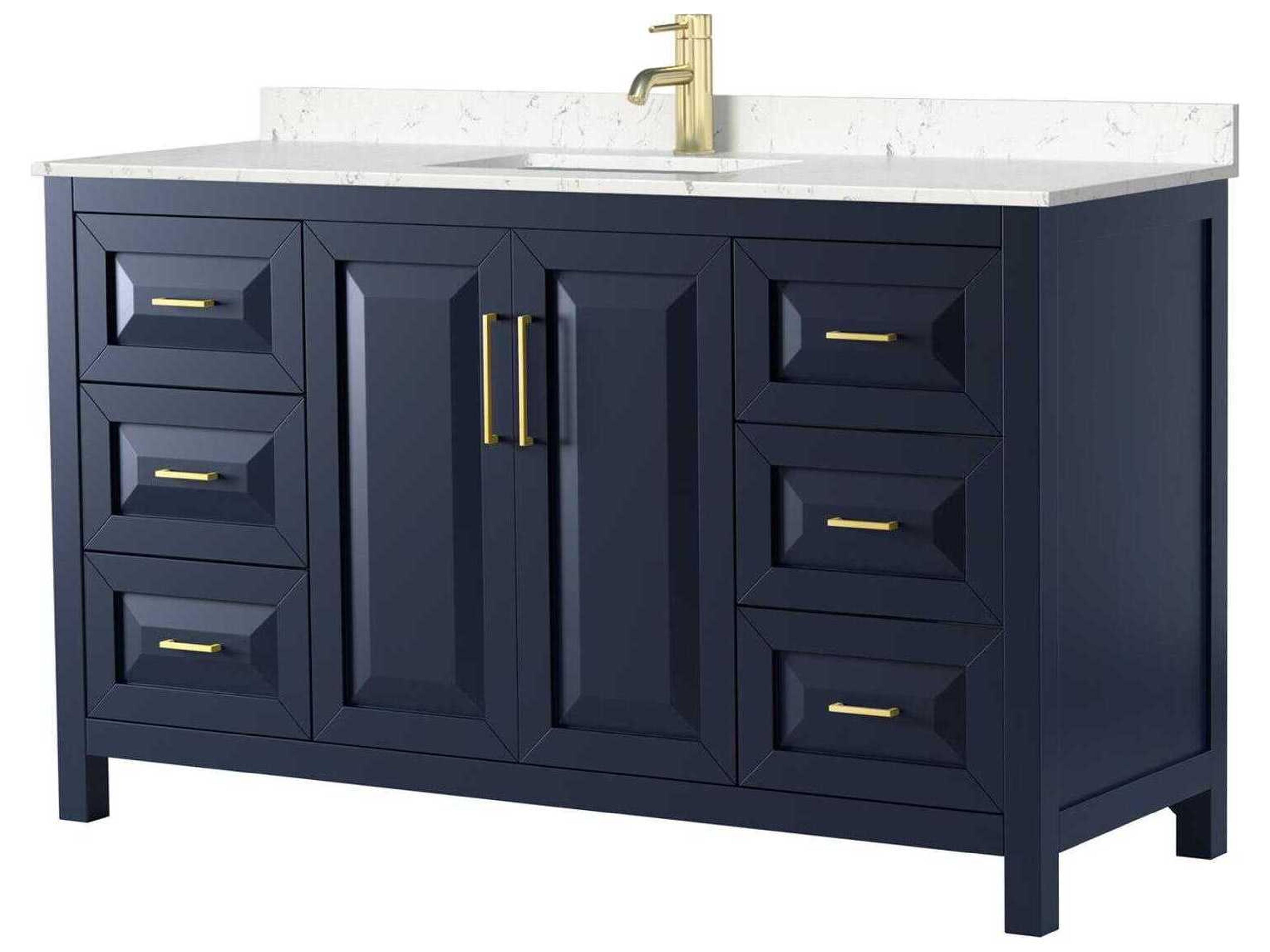 Wyndham Collection Daria 60" Dark Blue Vanity
