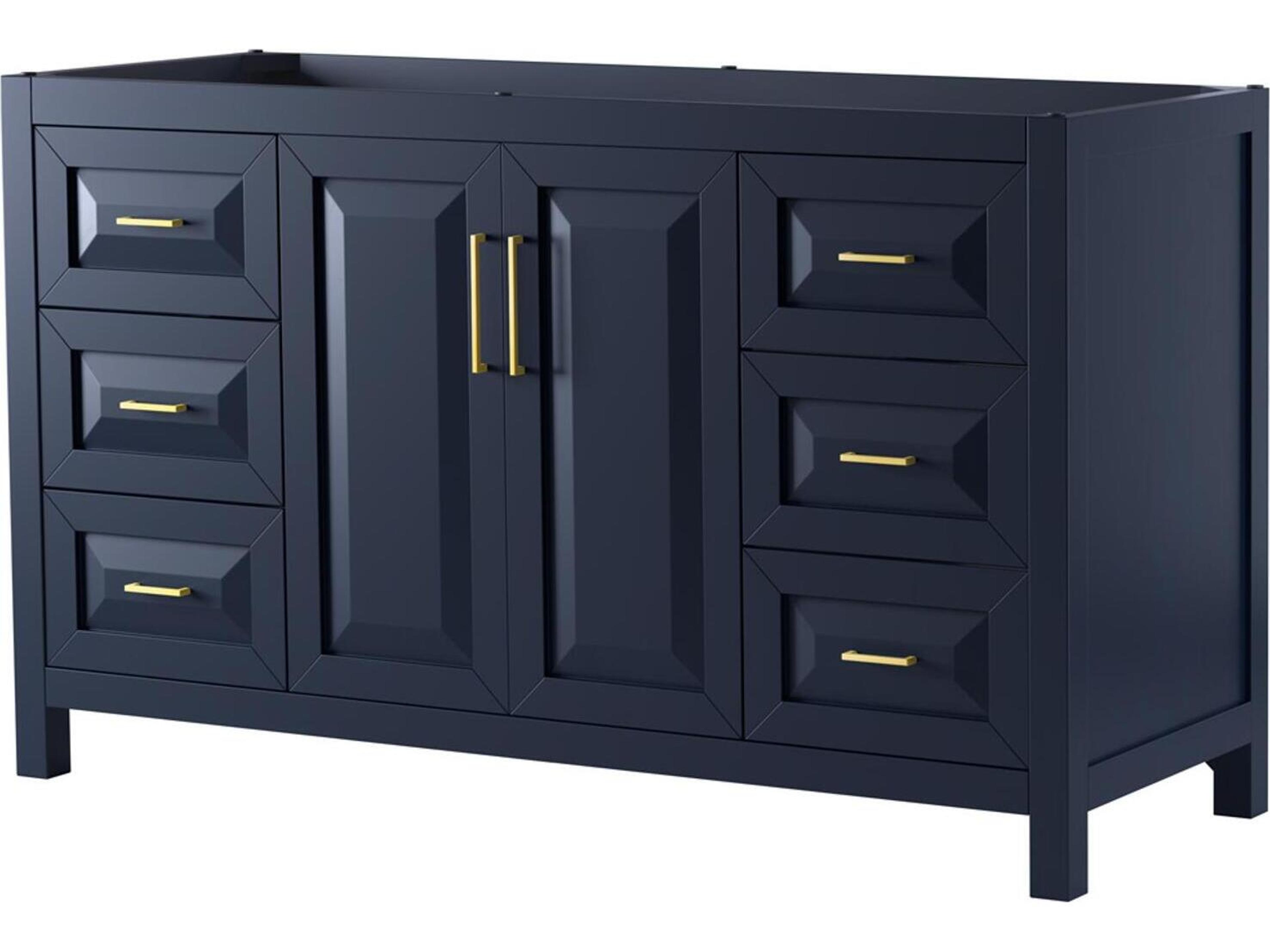 Wyndham Collection Daria 59" Dark Blue Vanity