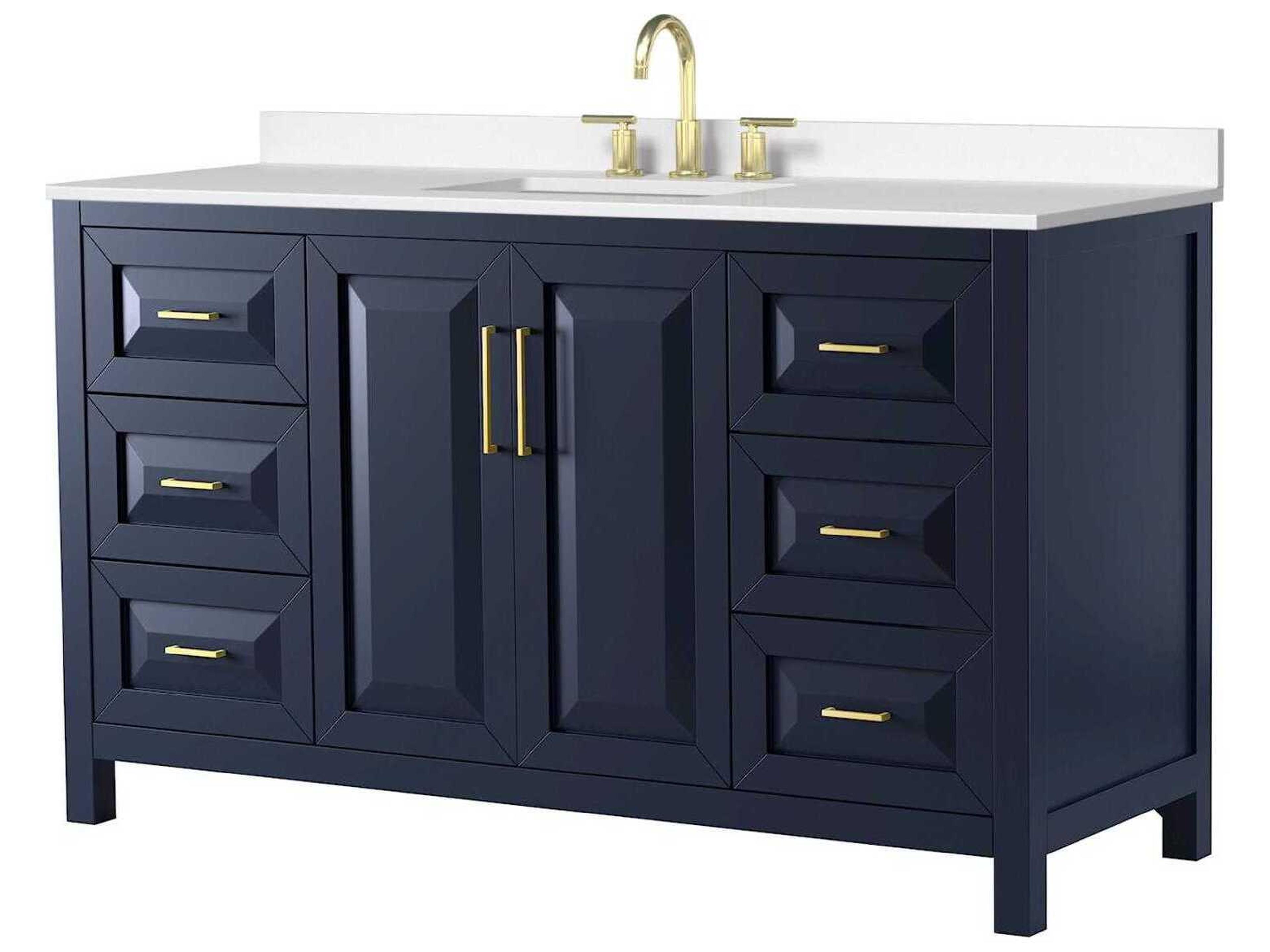 Wyndham Collection Daria 60" Dark Blue Vanity