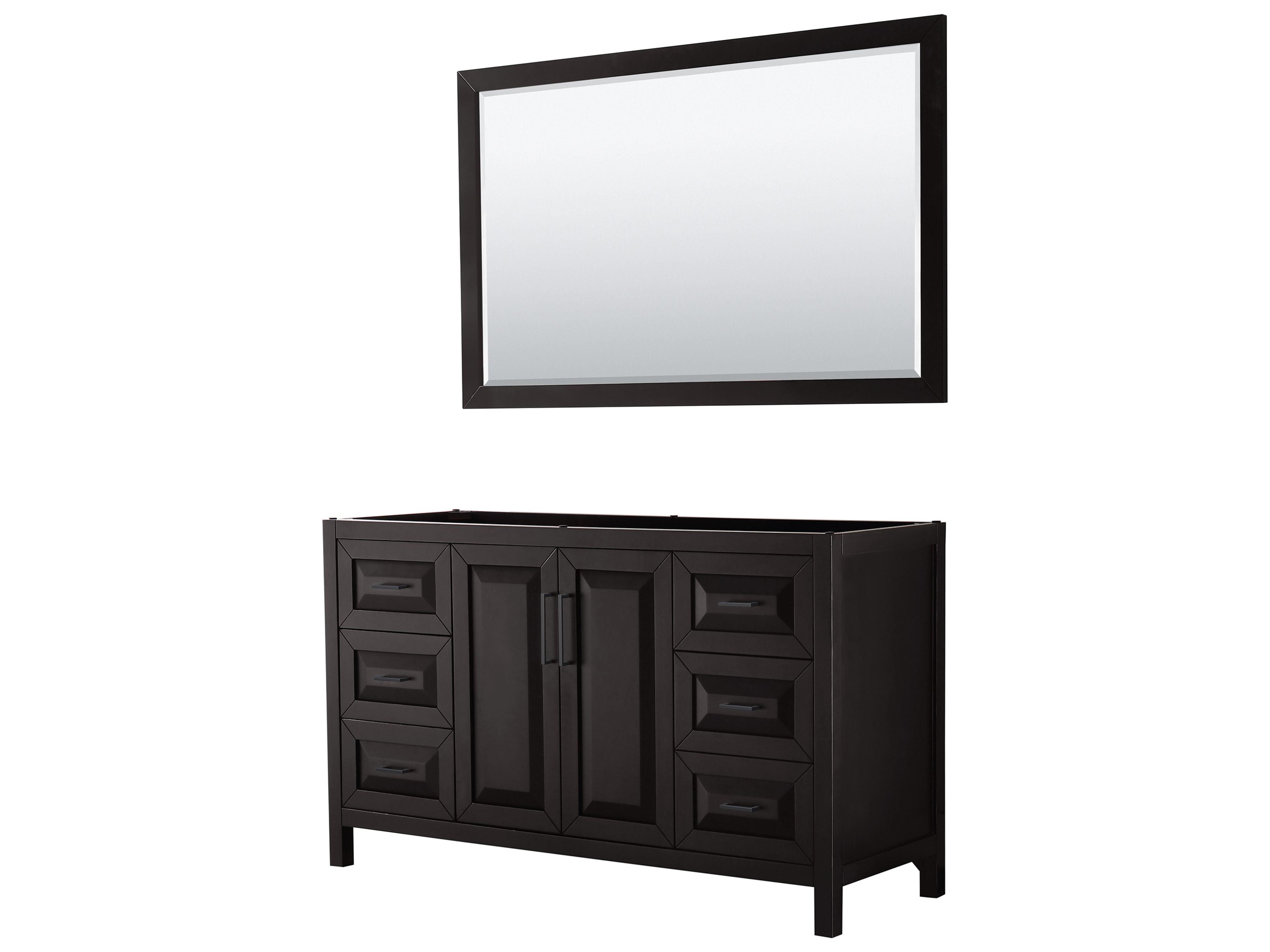 Wyndham Collection Daria 59" Dark Espresso Vanity with 58" Mirror