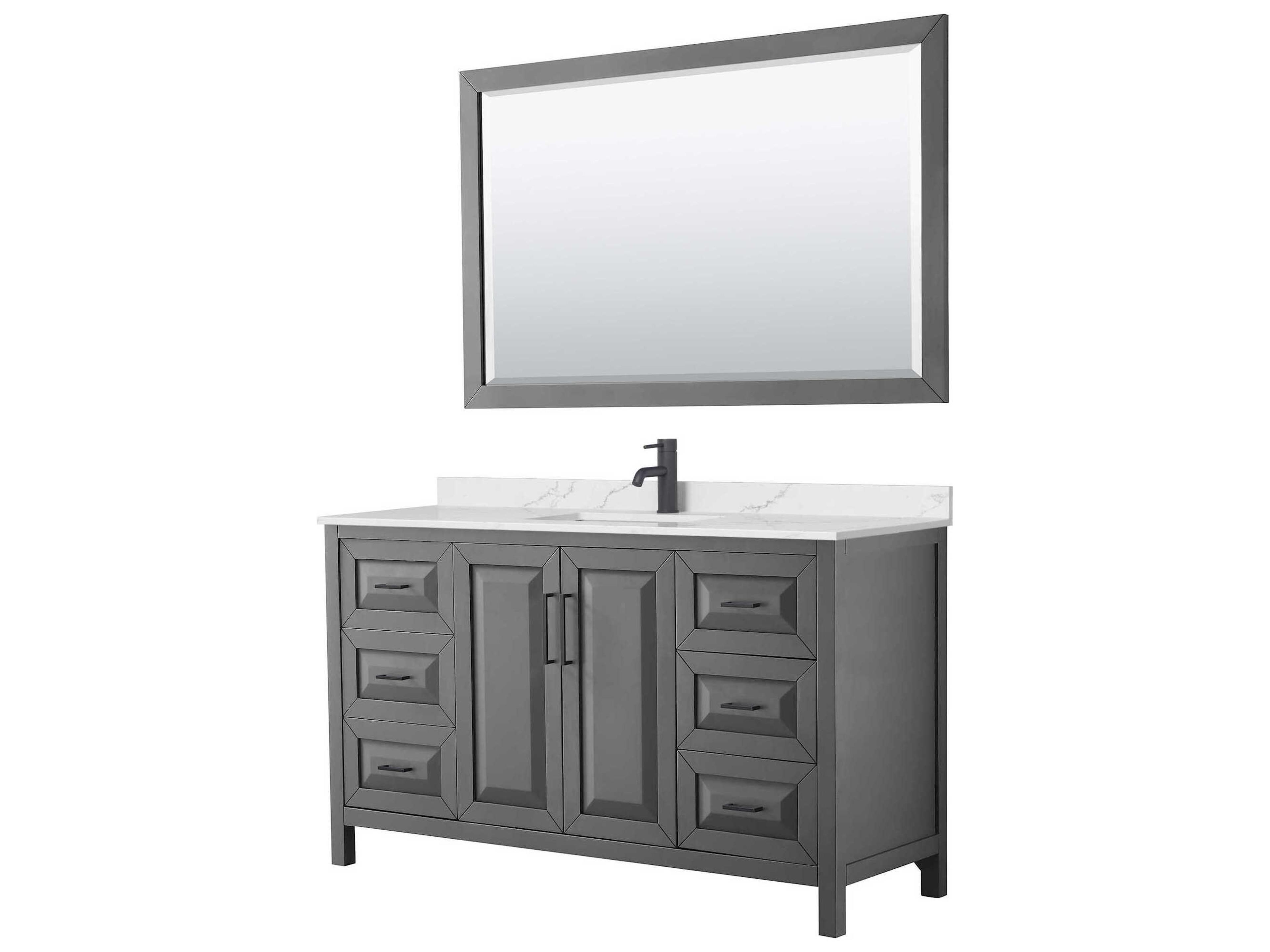 Daria 60" Dark Gray Vanity with 58" Mirror