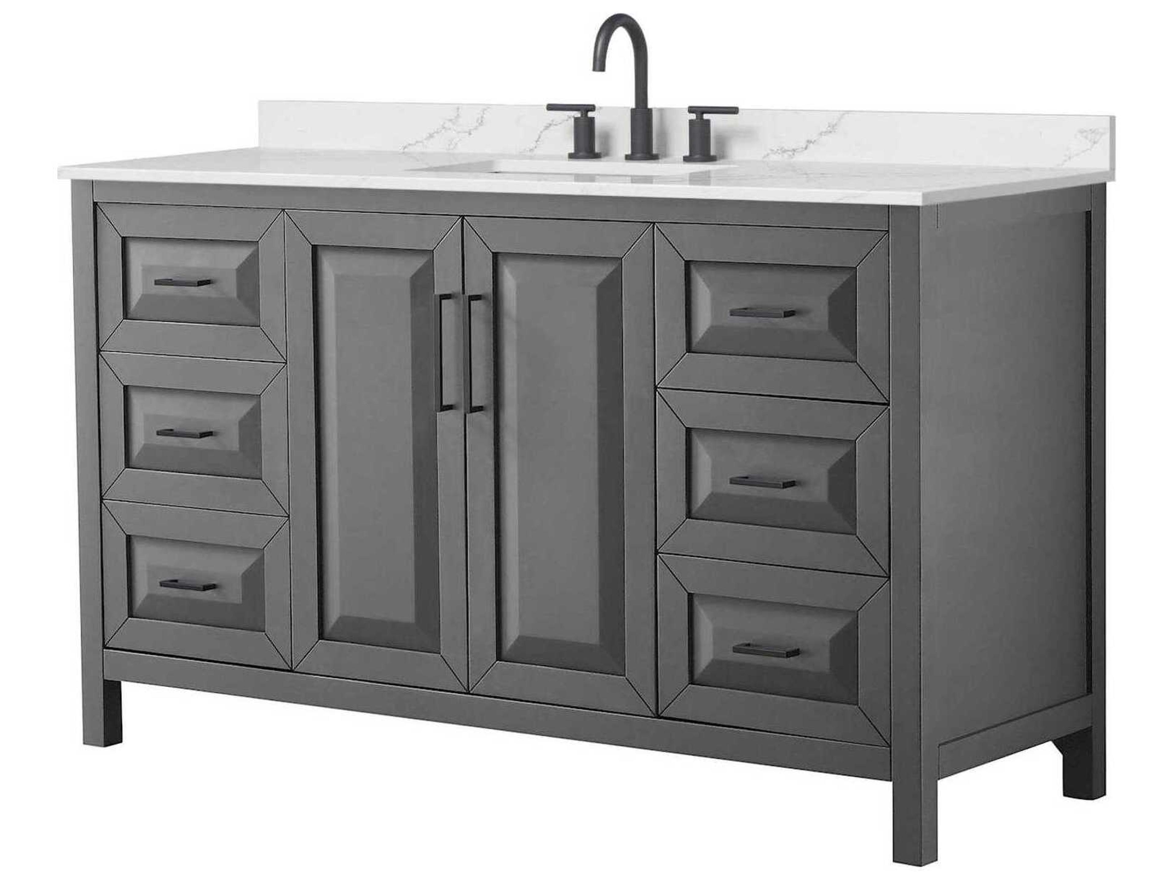 Wyndham Collection Daria 60" Dark Gray Vanity