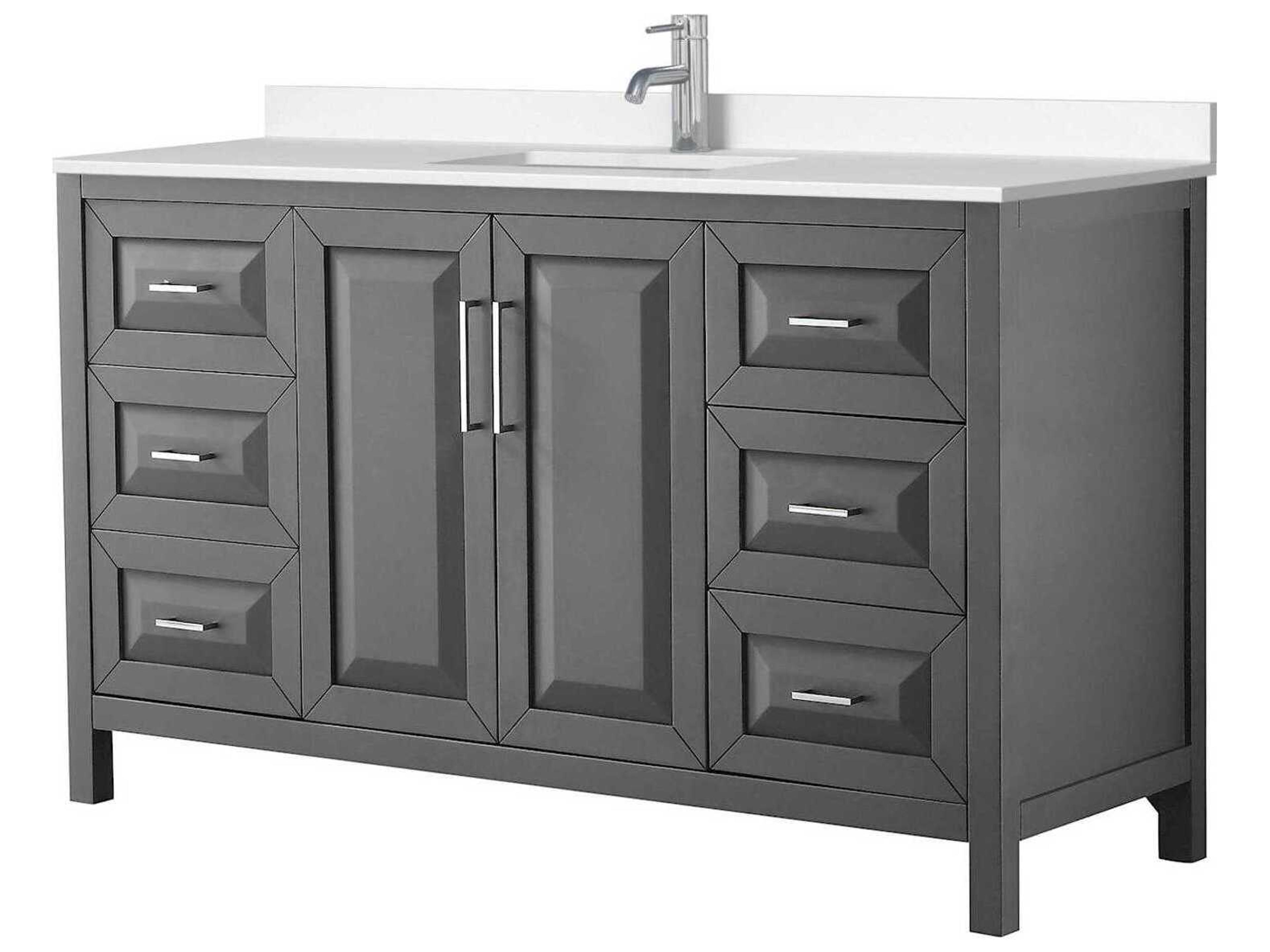 Wyndham Collection Daria 60" Dark Gray Vanity