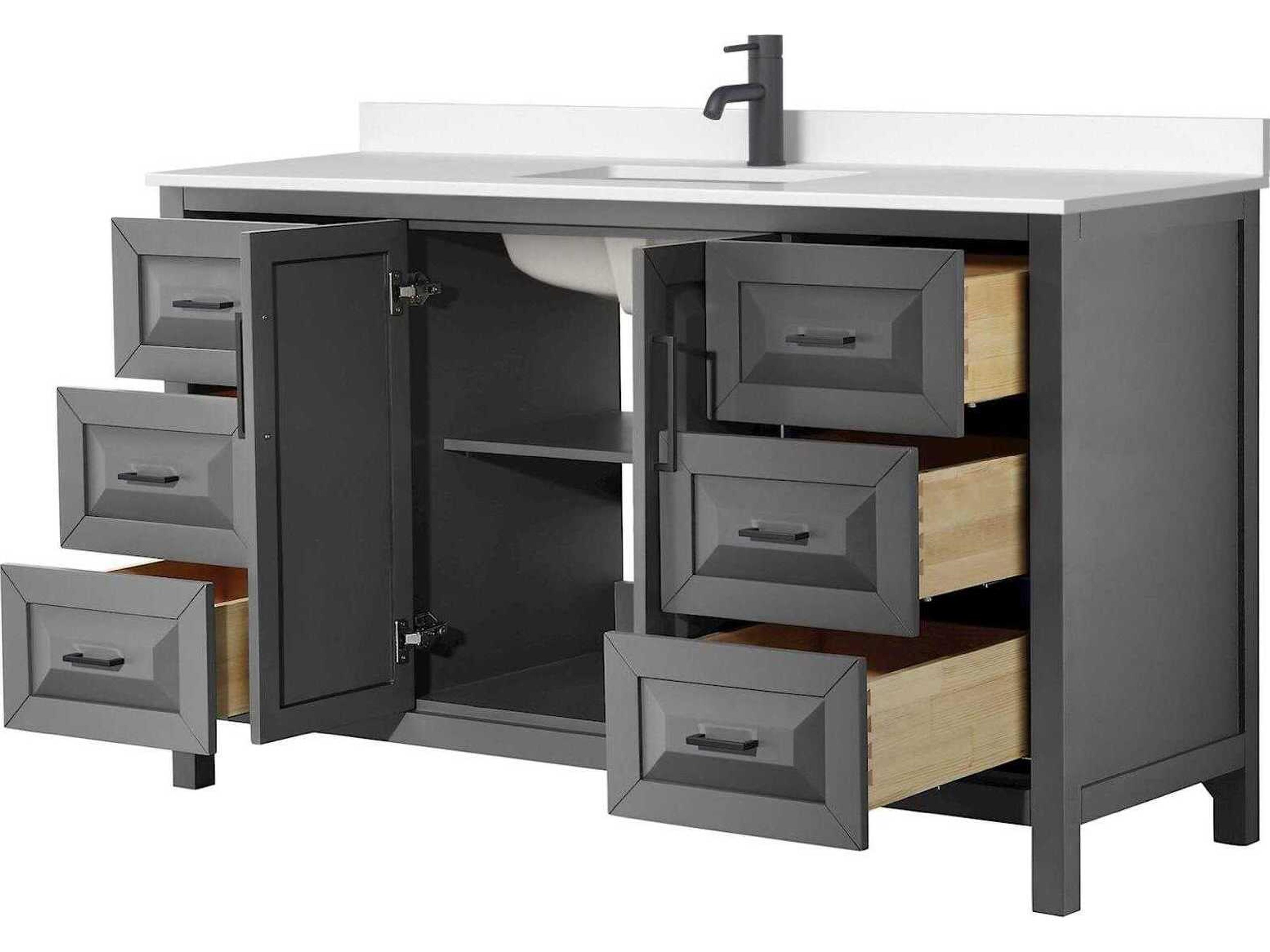 Wyndham Collection Daria 60" Dark Gray Vanity