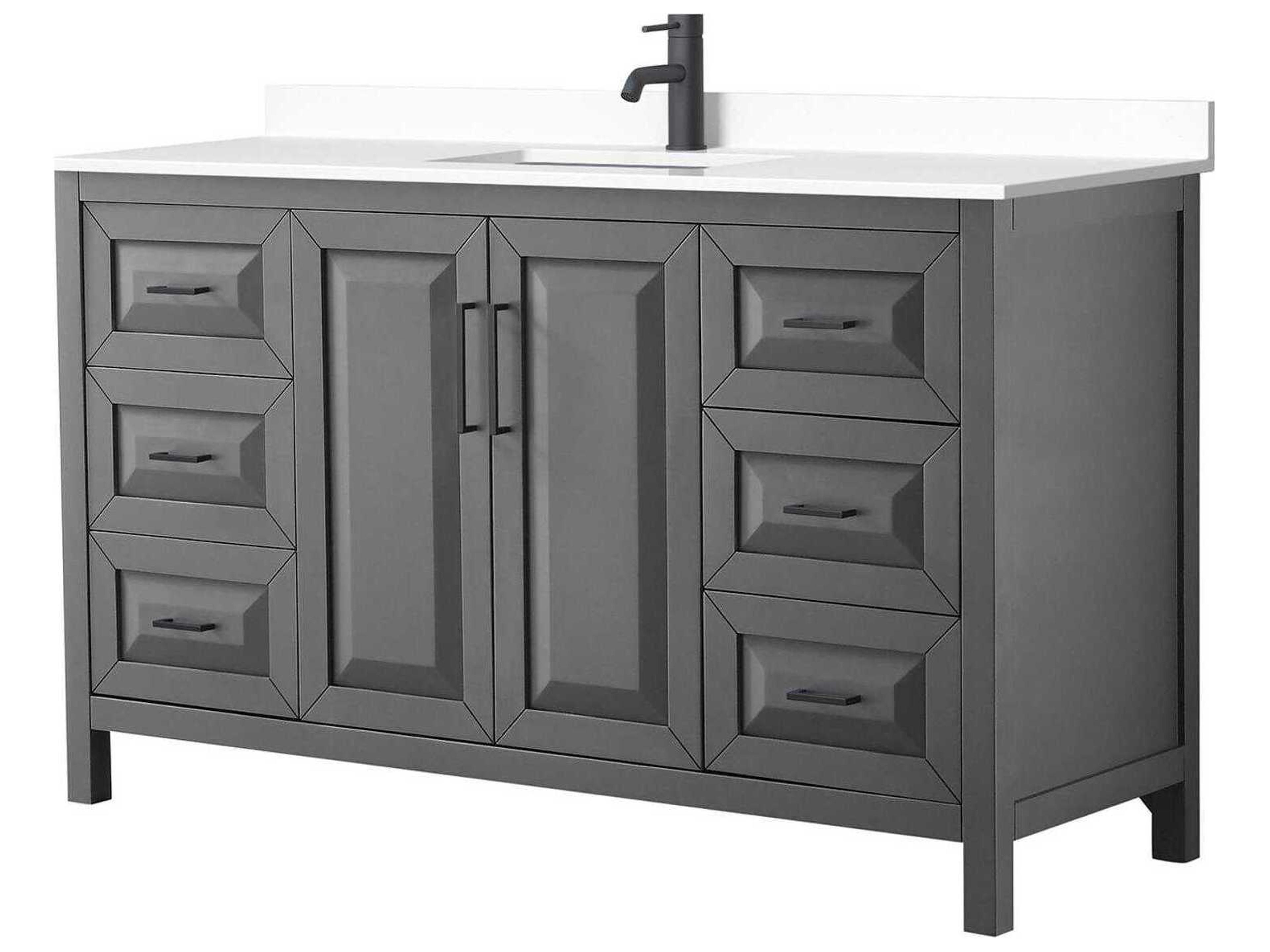 Wyndham Collection Daria 60" Dark Gray Vanity