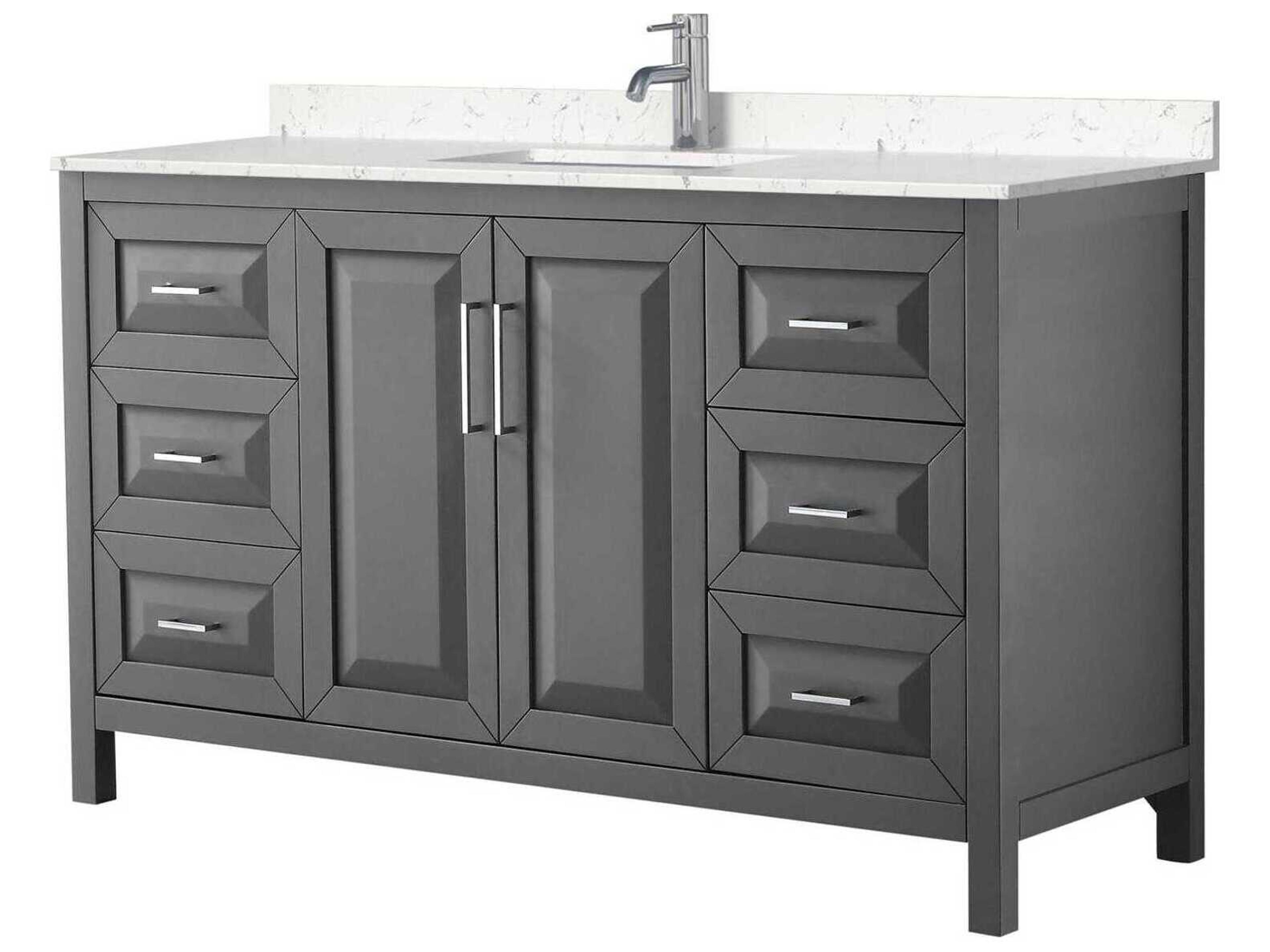 Wyndham Collection Daria 60" Dark Gray Vanity