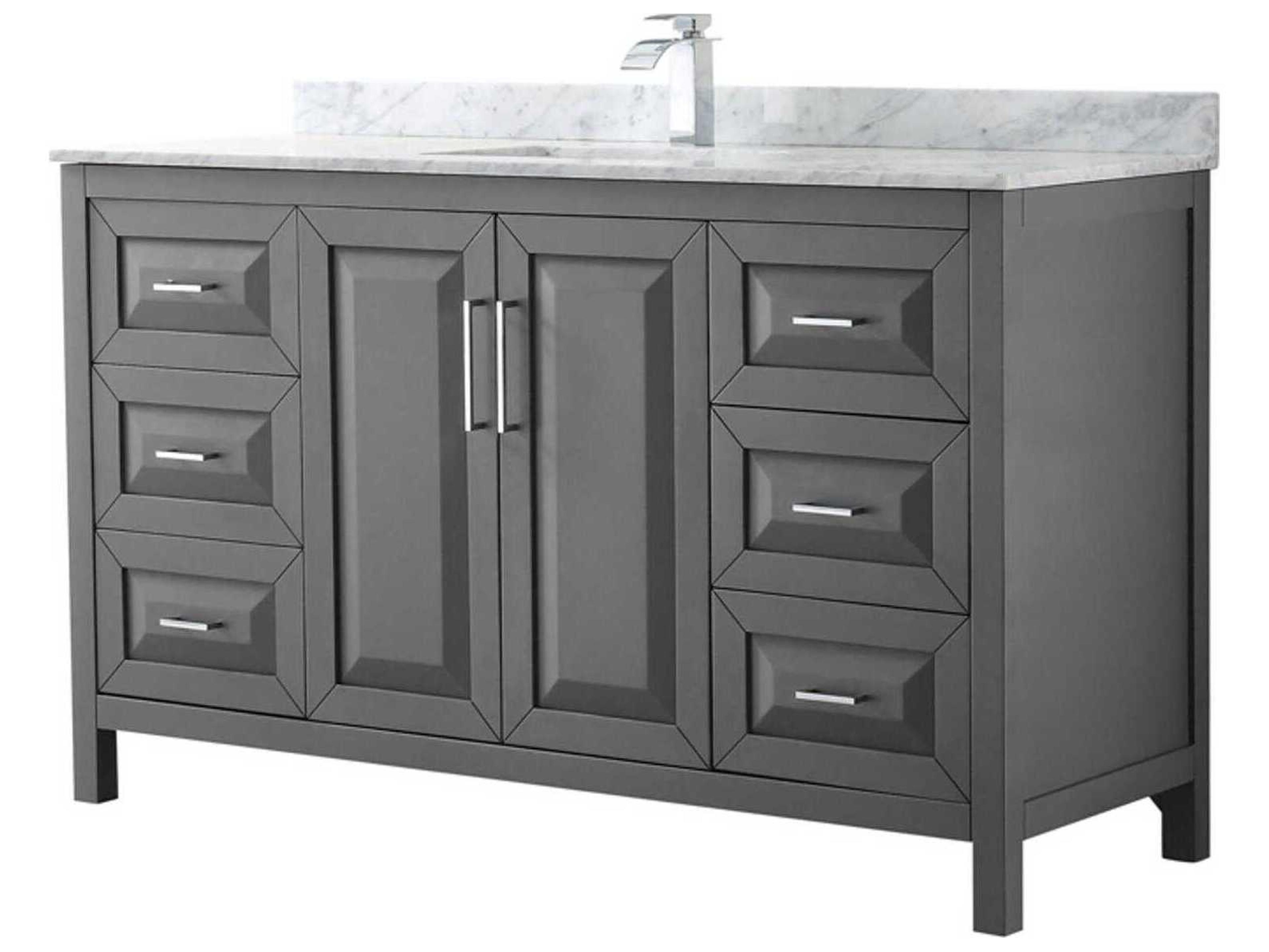 Wyndham Collection Daria 60" Dark Gray Vanity
