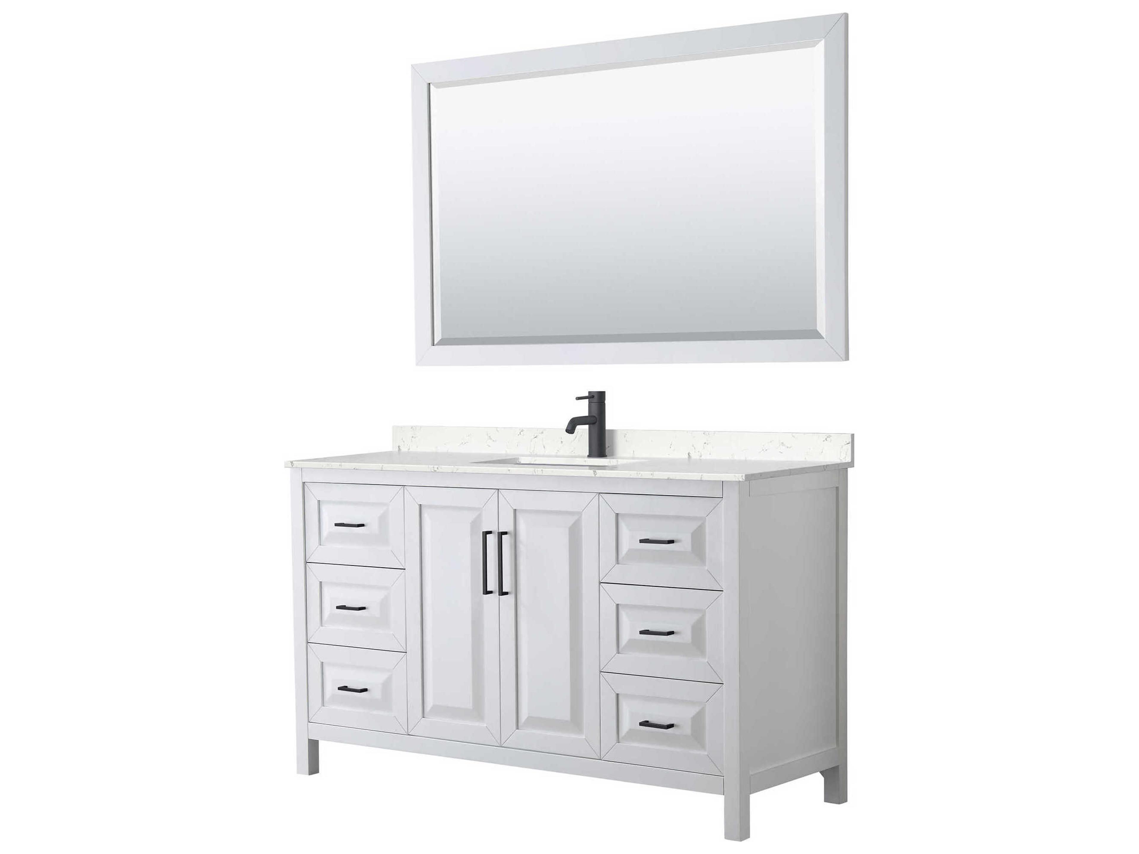 Daria 60" White Vanity with 58" Mirror