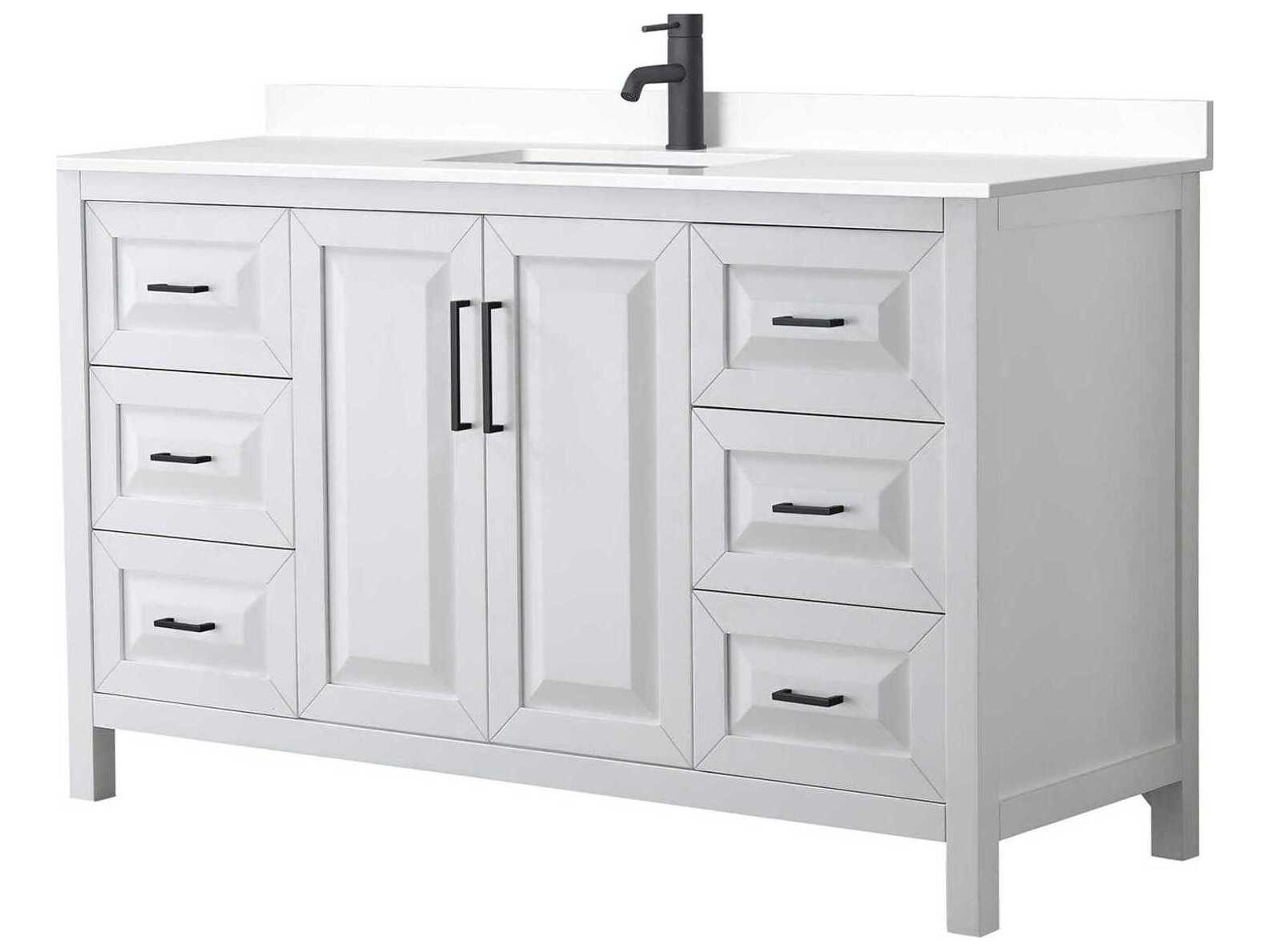 Wyndham Collection Daria 60" White Vanity