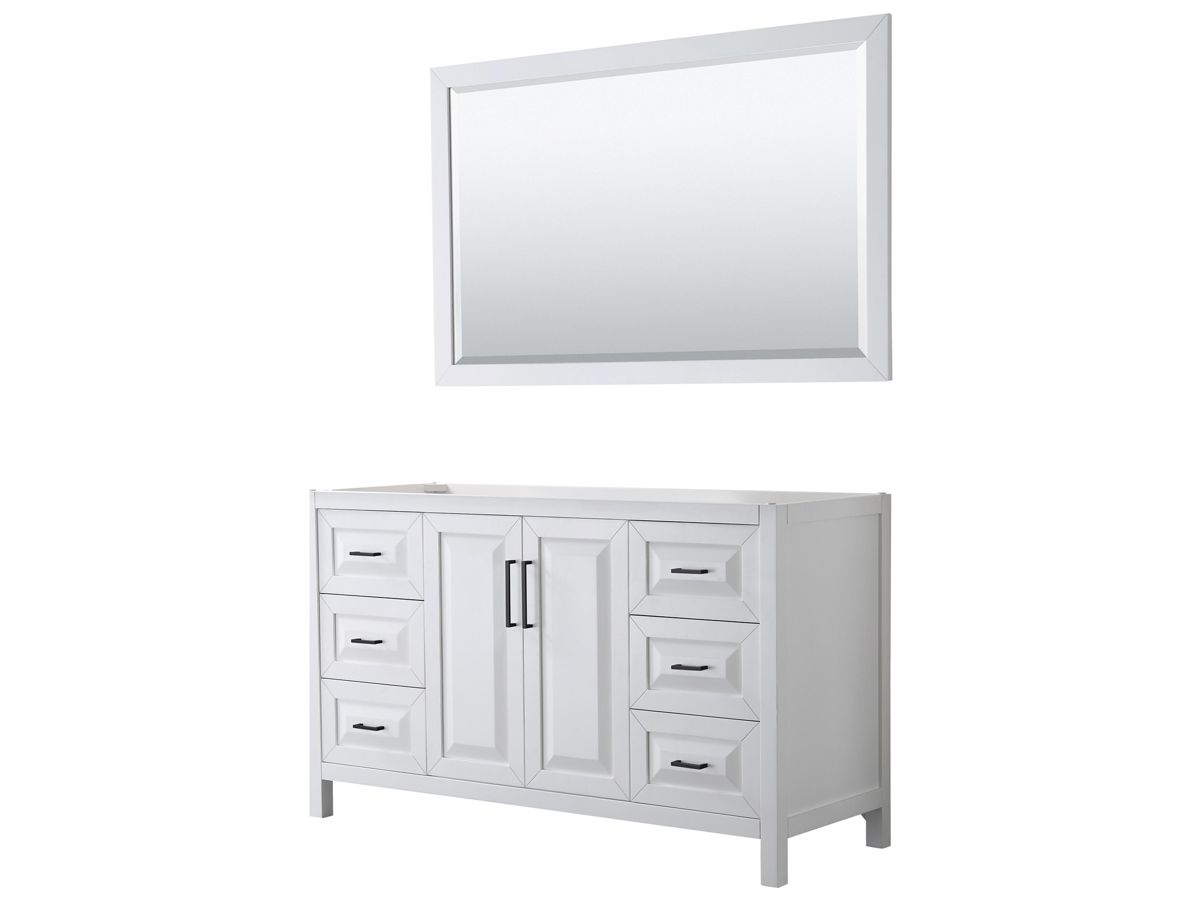 Wyndham Collection Daria 59" White Vanity with 58" Mirror