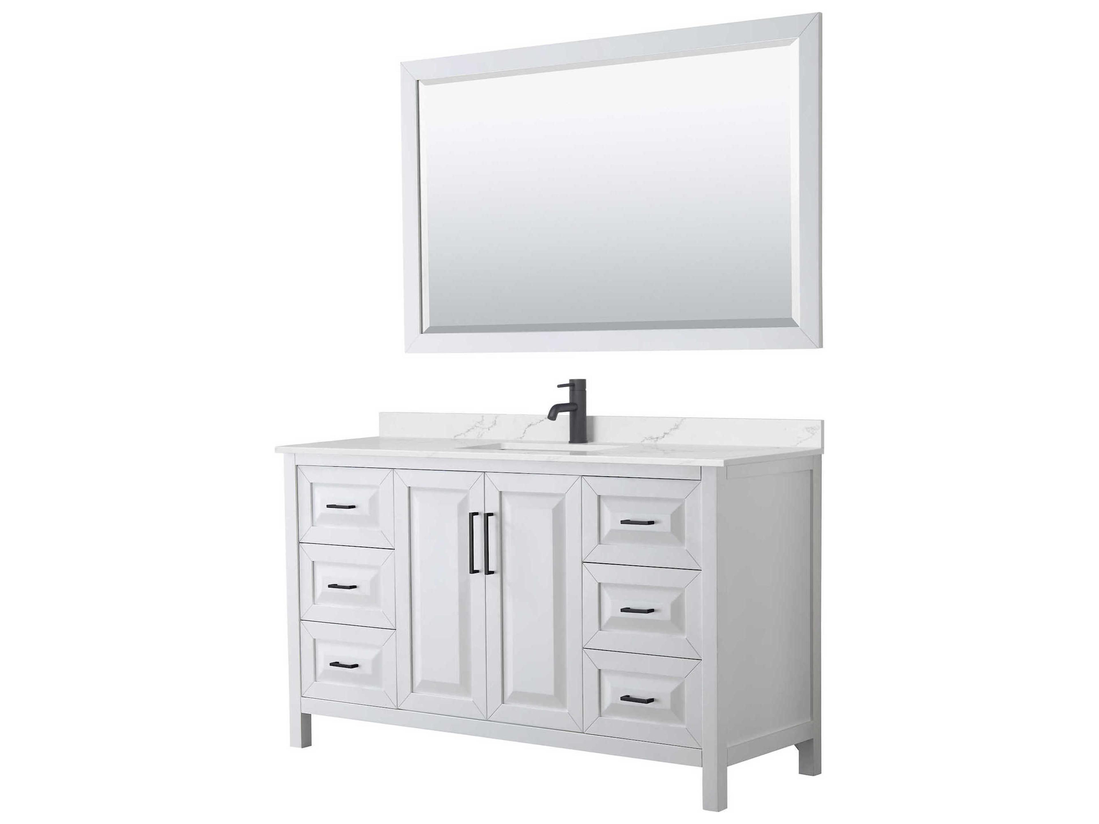 Daria 60" White Vanity with 58" Mirror
