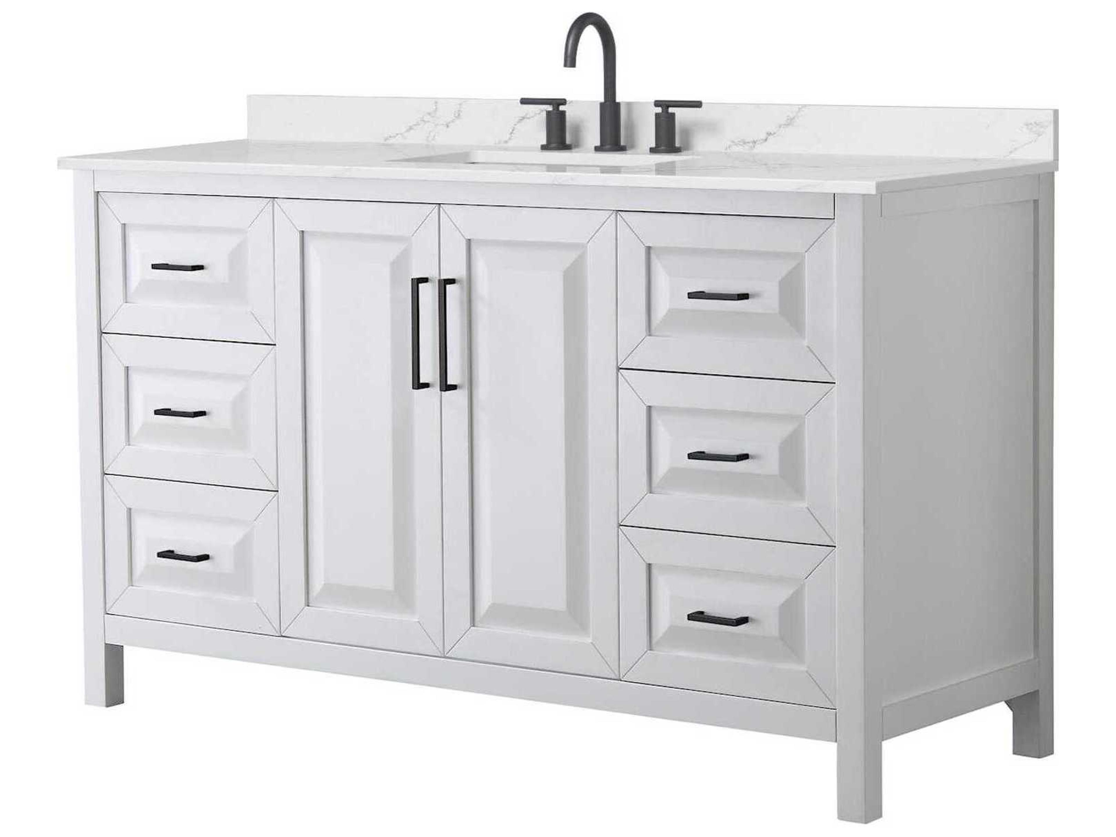 Wyndham Collection Daria 60" White Vanity