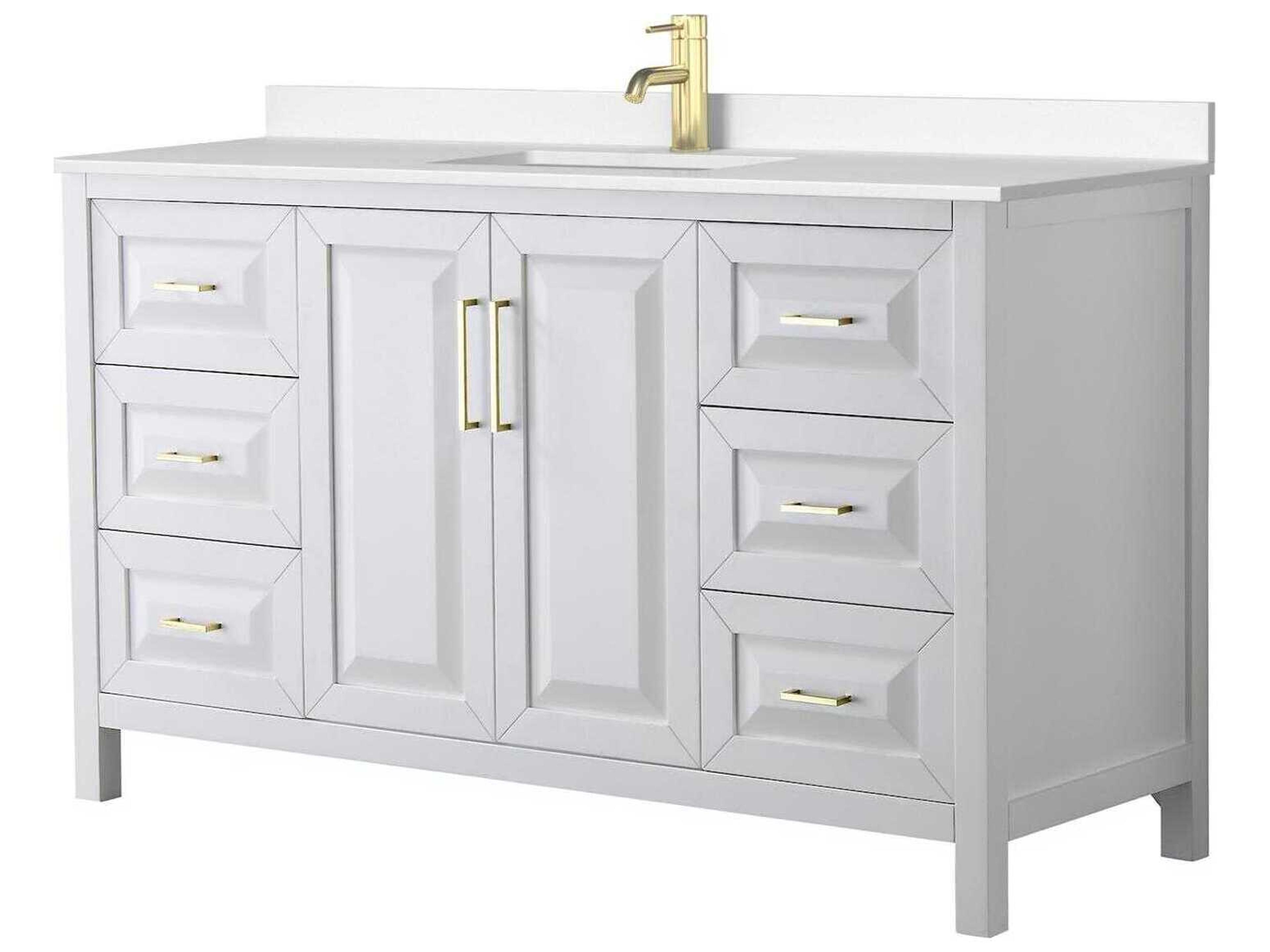 Wyndham Collection Daria 60" White Vanity