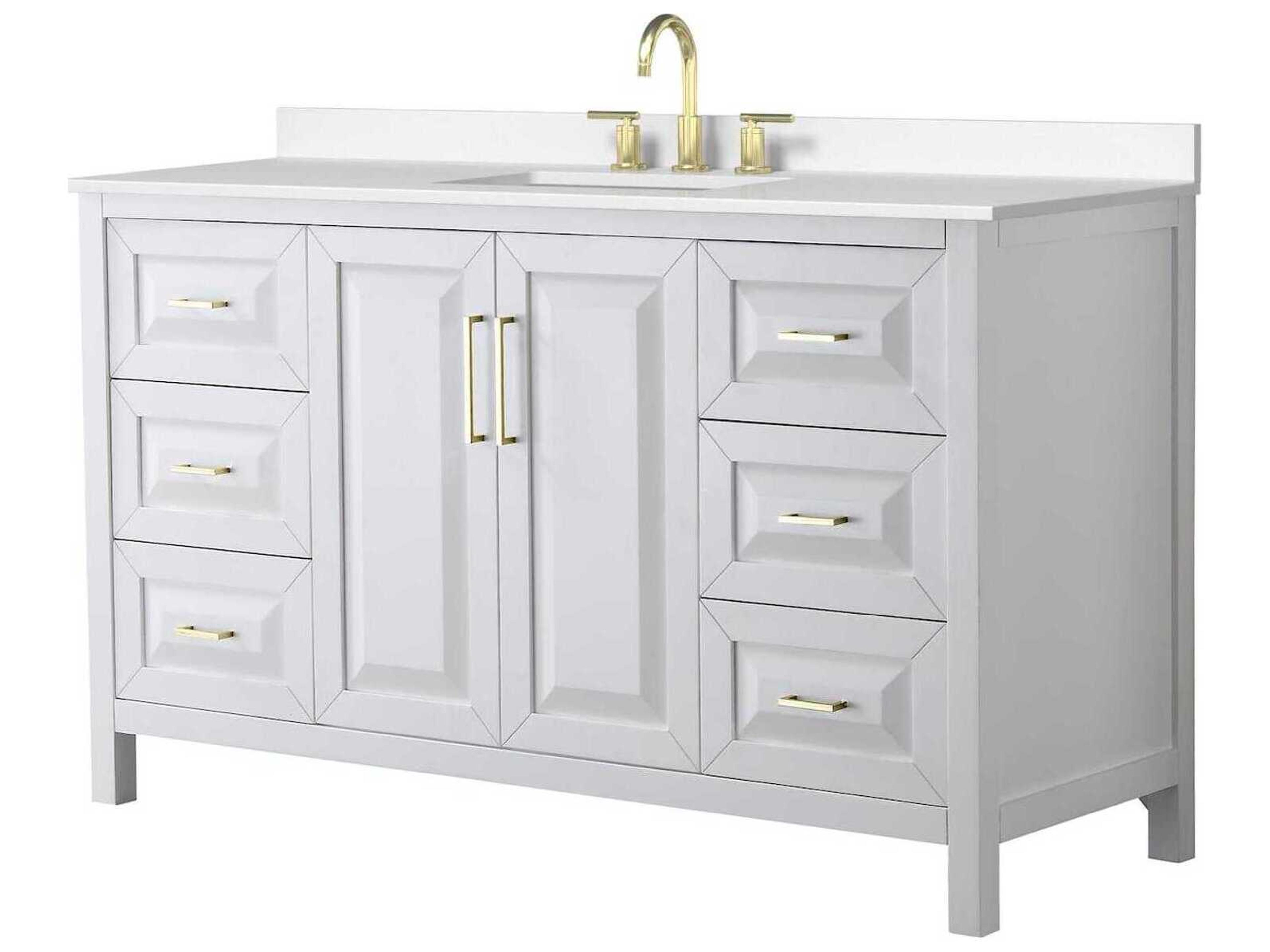 Wyndham Collection Daria 60" White Vanity