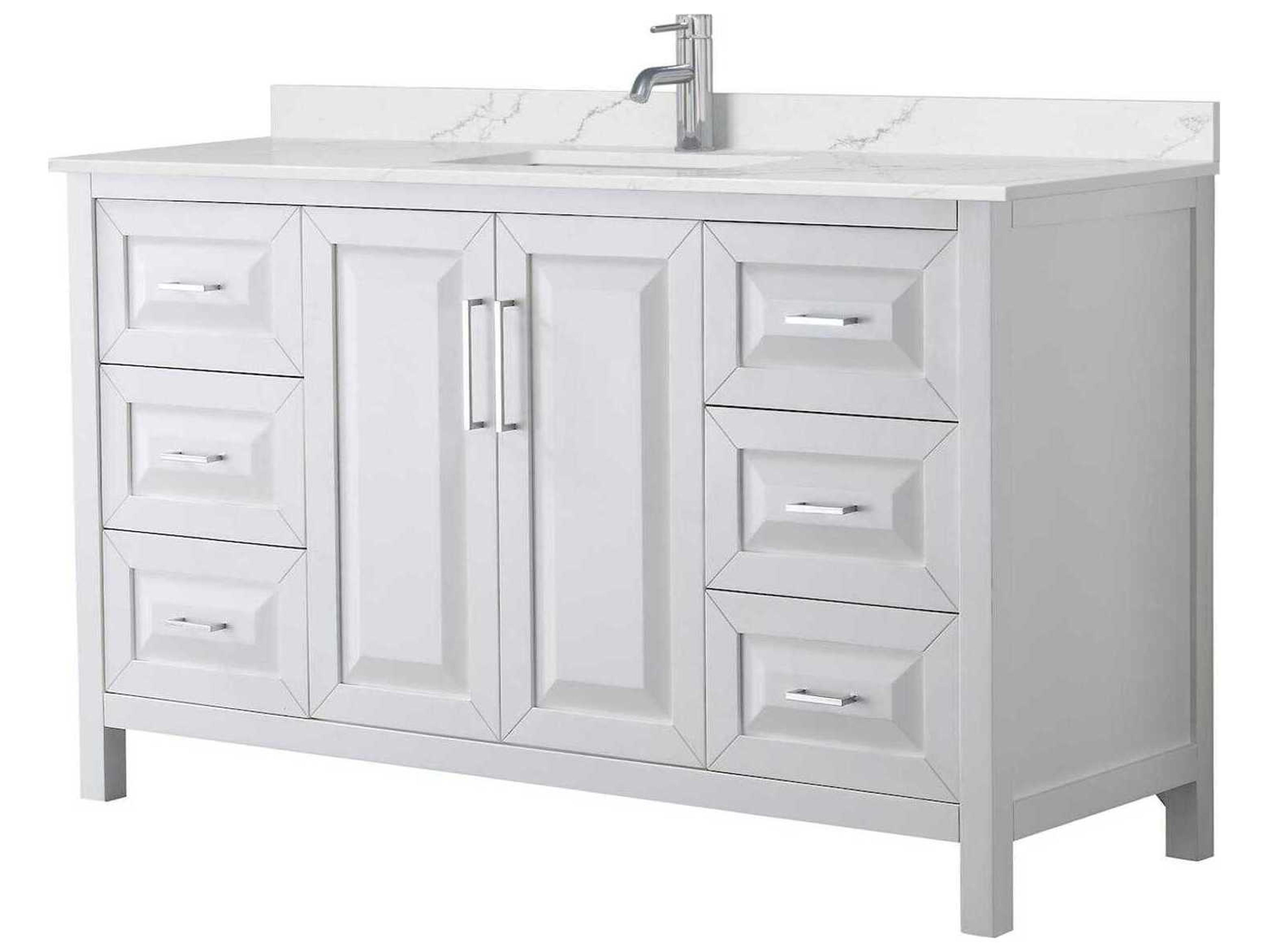 Wyndham Collection Daria 60" White Vanity