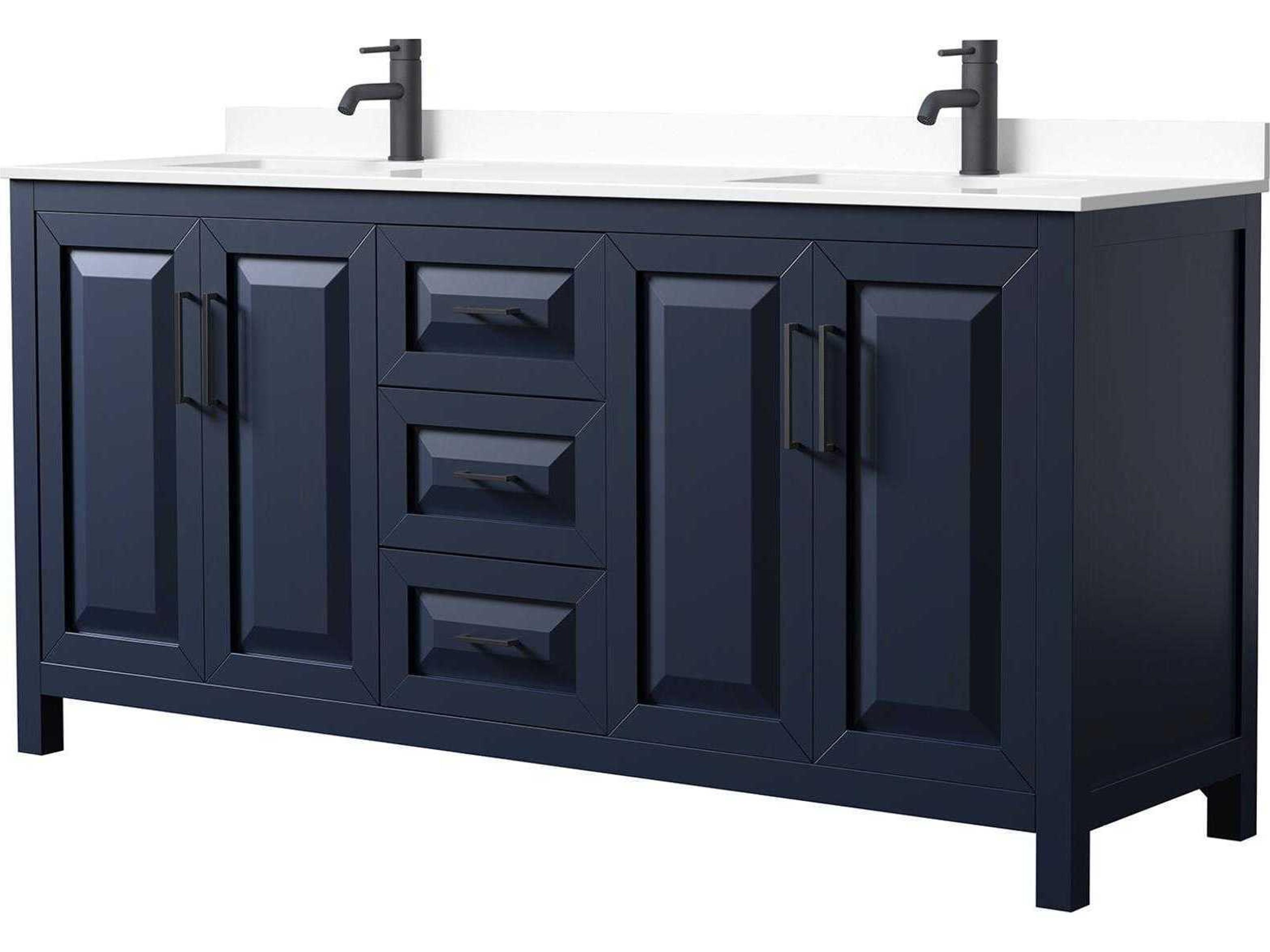 Wyndham Collection Daria 72" Dark Blue Vanity