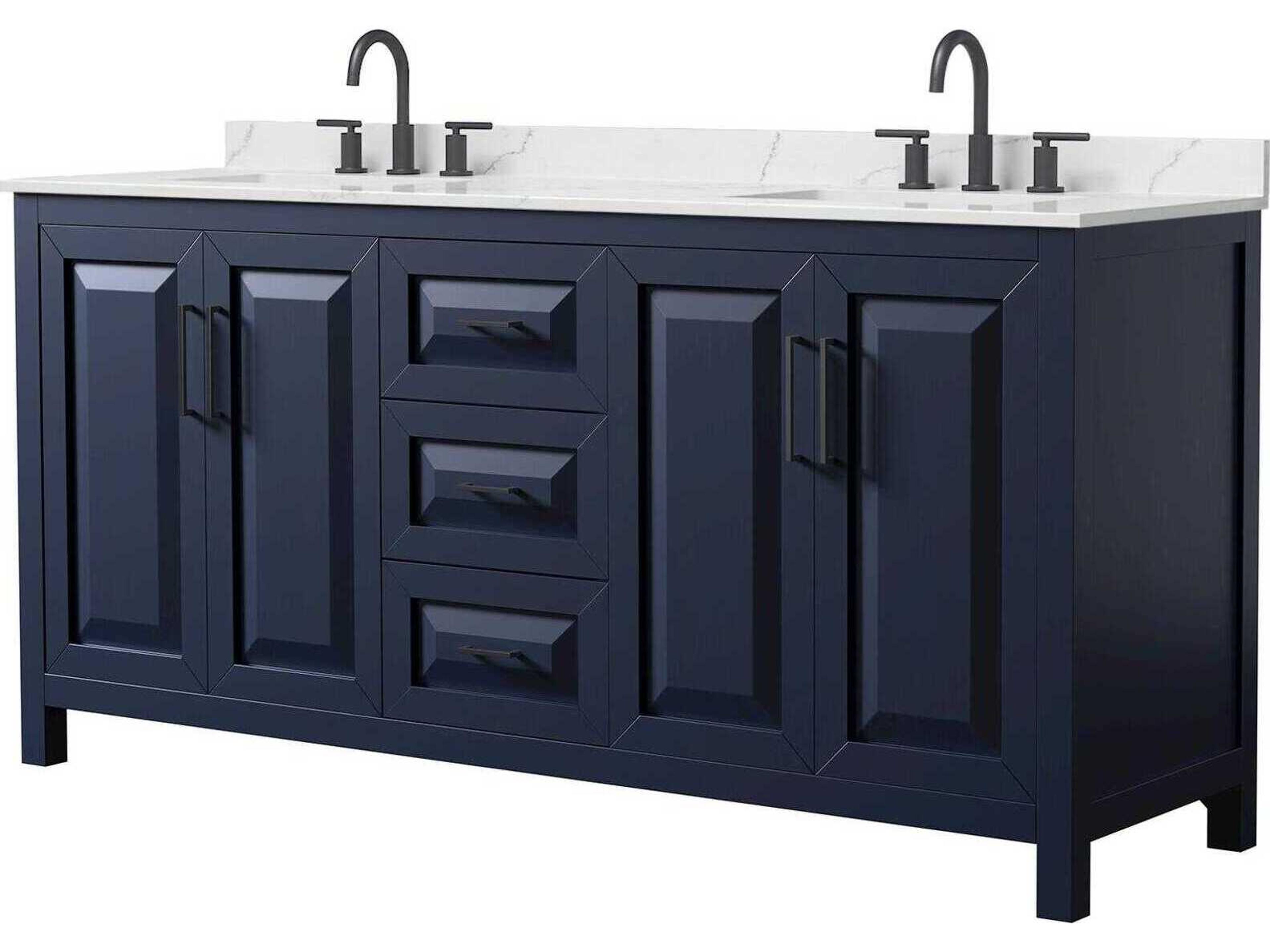 Wyndham Collection Daria 72" Dark Blue Vanity