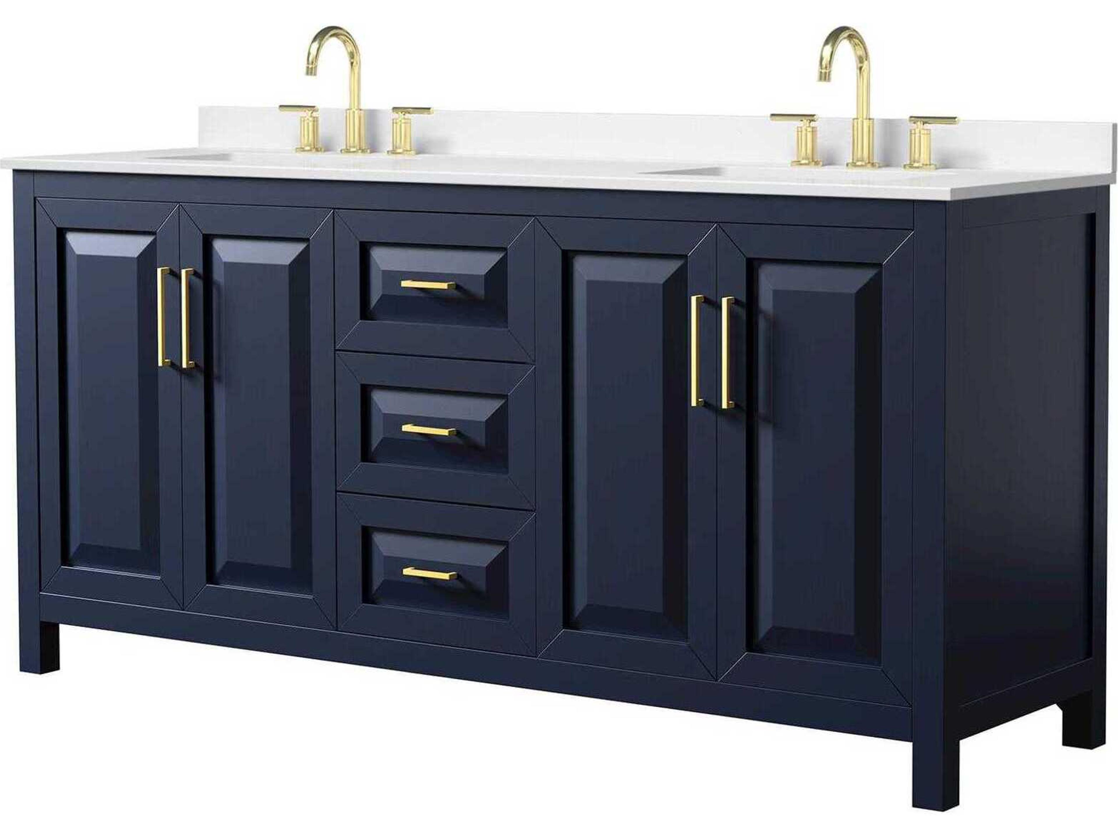 Wyndham Collection Daria 72" Dark Blue Vanity