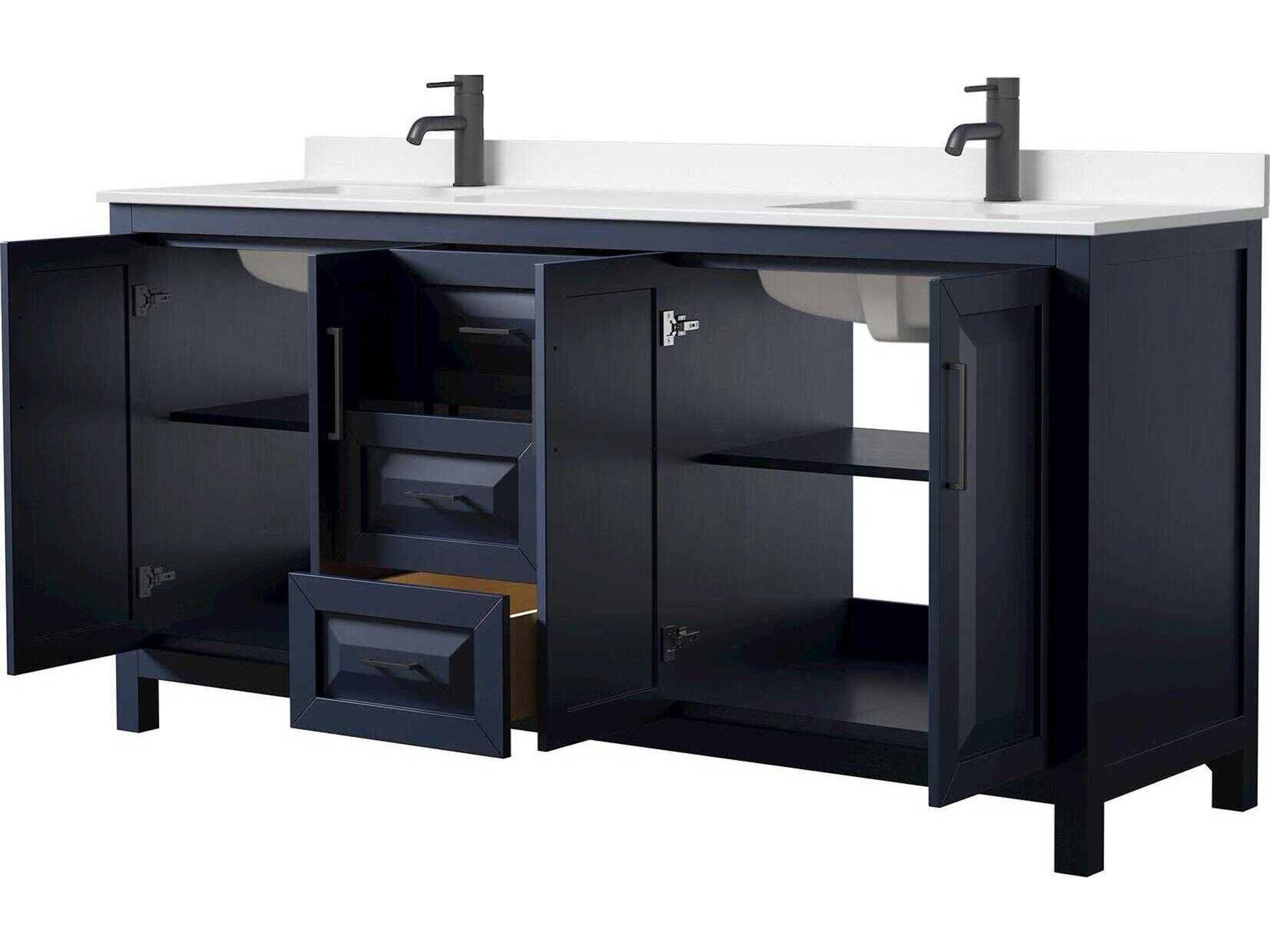 Wyndham Collection Daria 72" Dark Blue Vanity