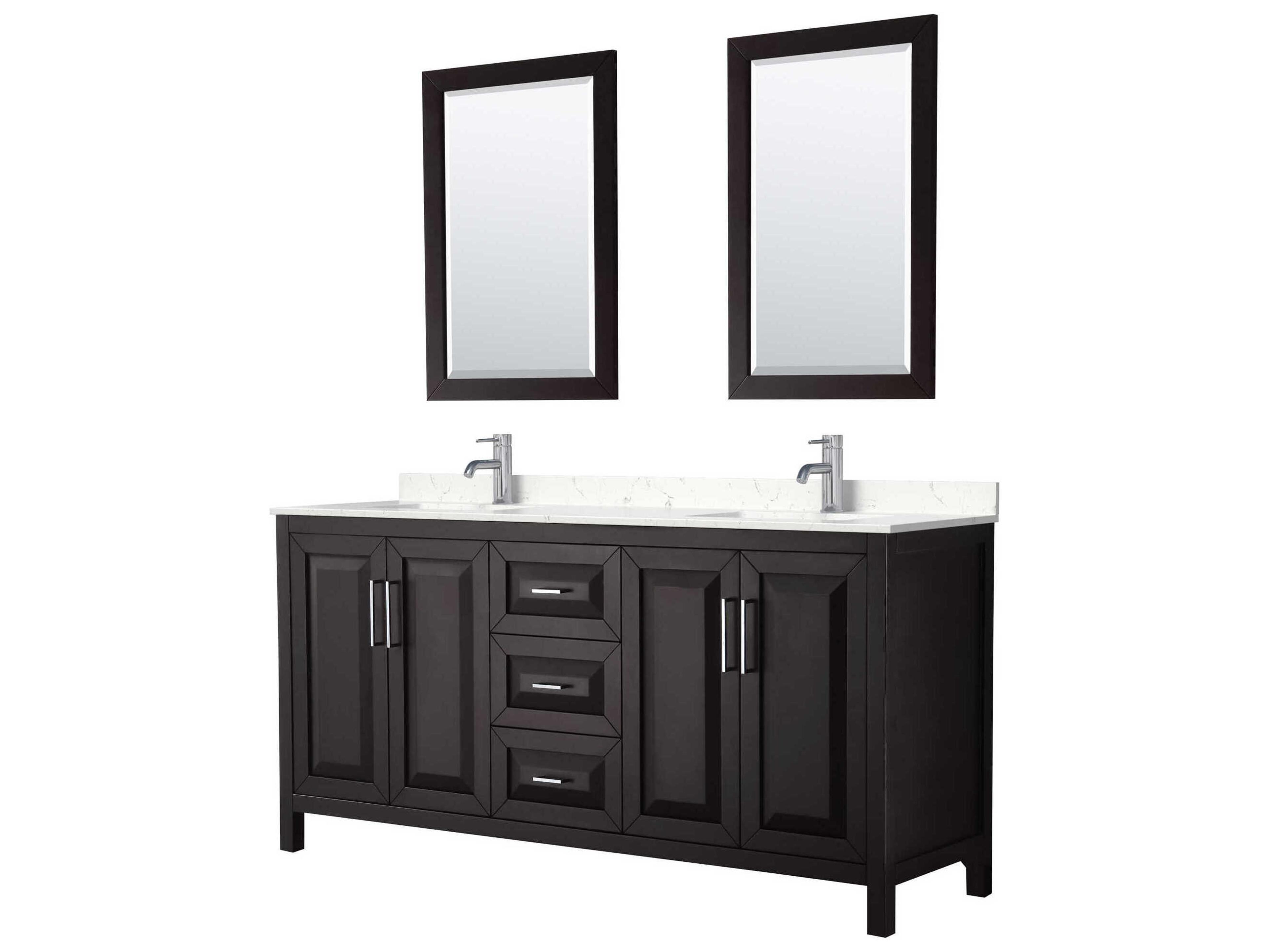 Daria 72" Dark Espresso Vanity with 24" Mirror