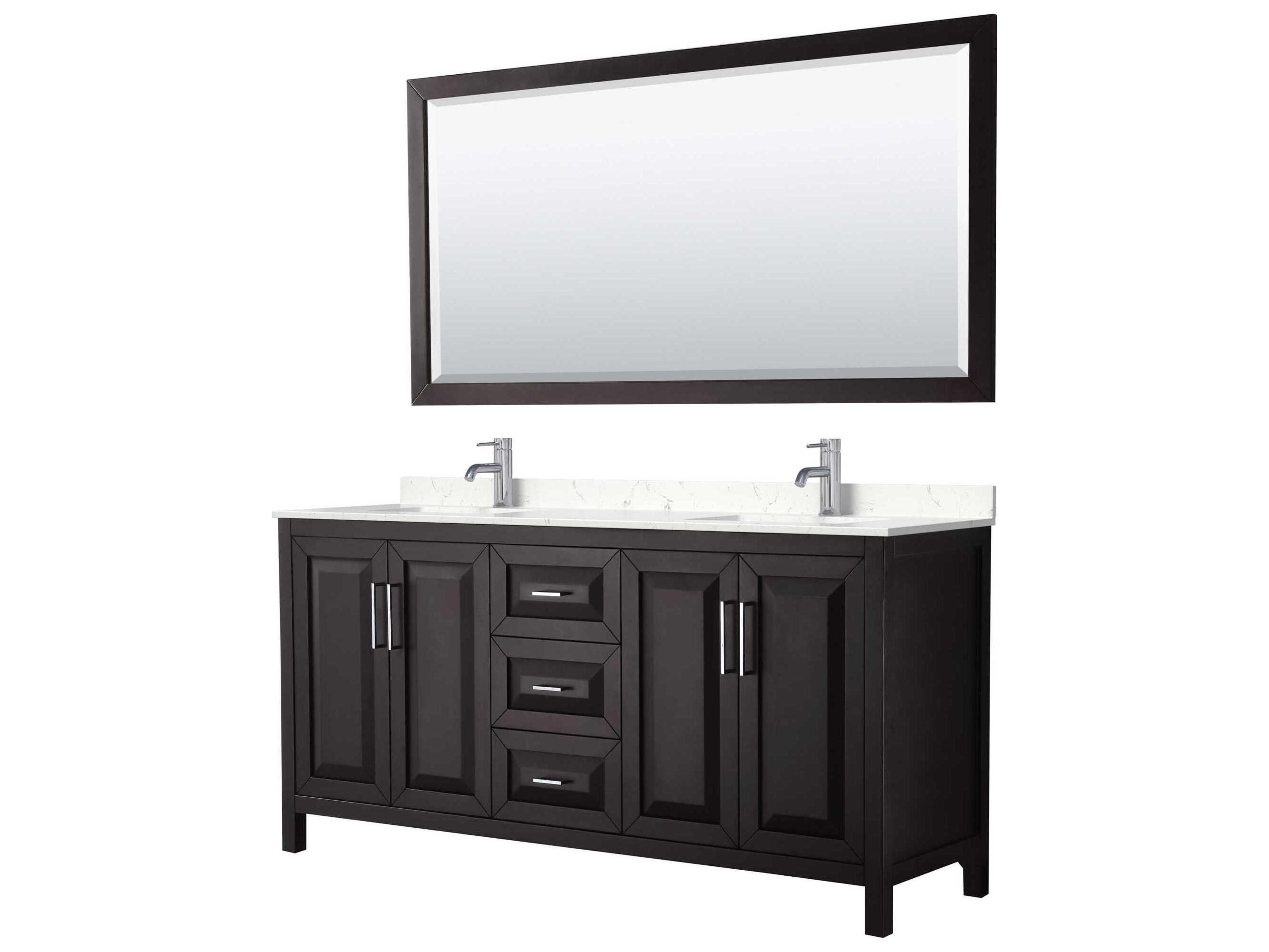 Daria 72" Dark Espresso Vanity with 70" Mirror