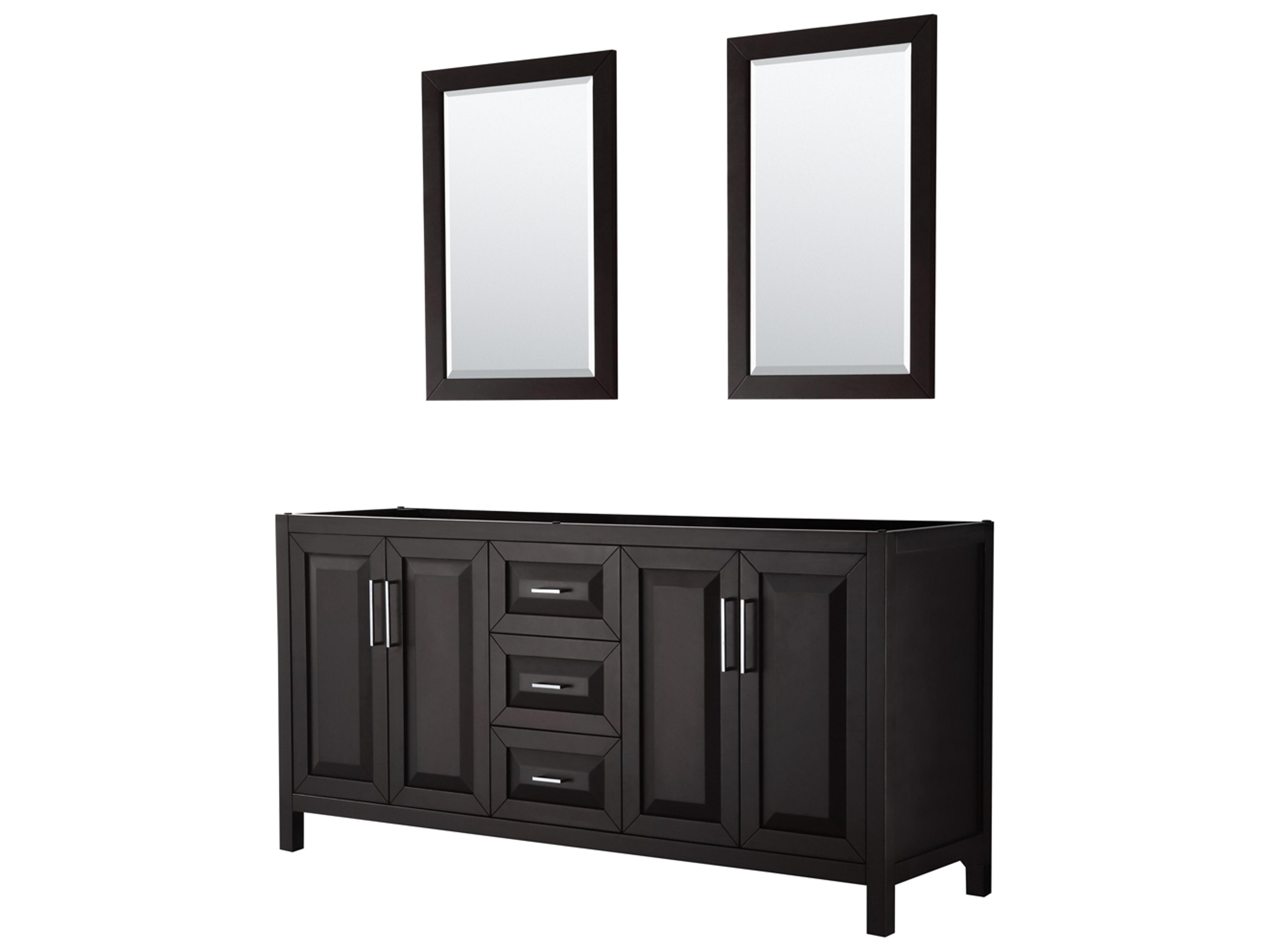 Daria 71" Dark Espresso Vanity with 24" Mirror