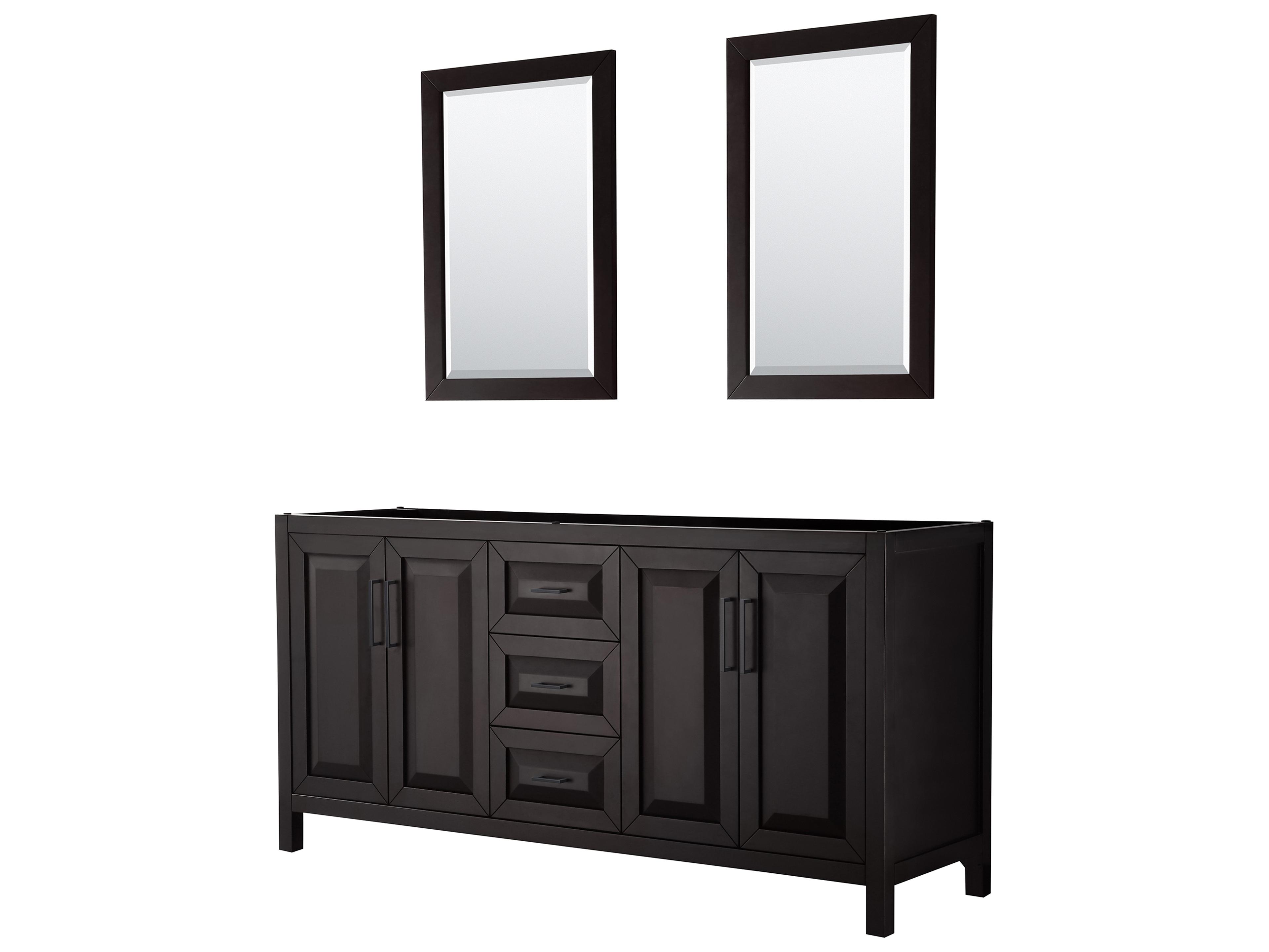 Wyndham Collection Daria 71" Dark Espresso Vanity with 24" Mirror
