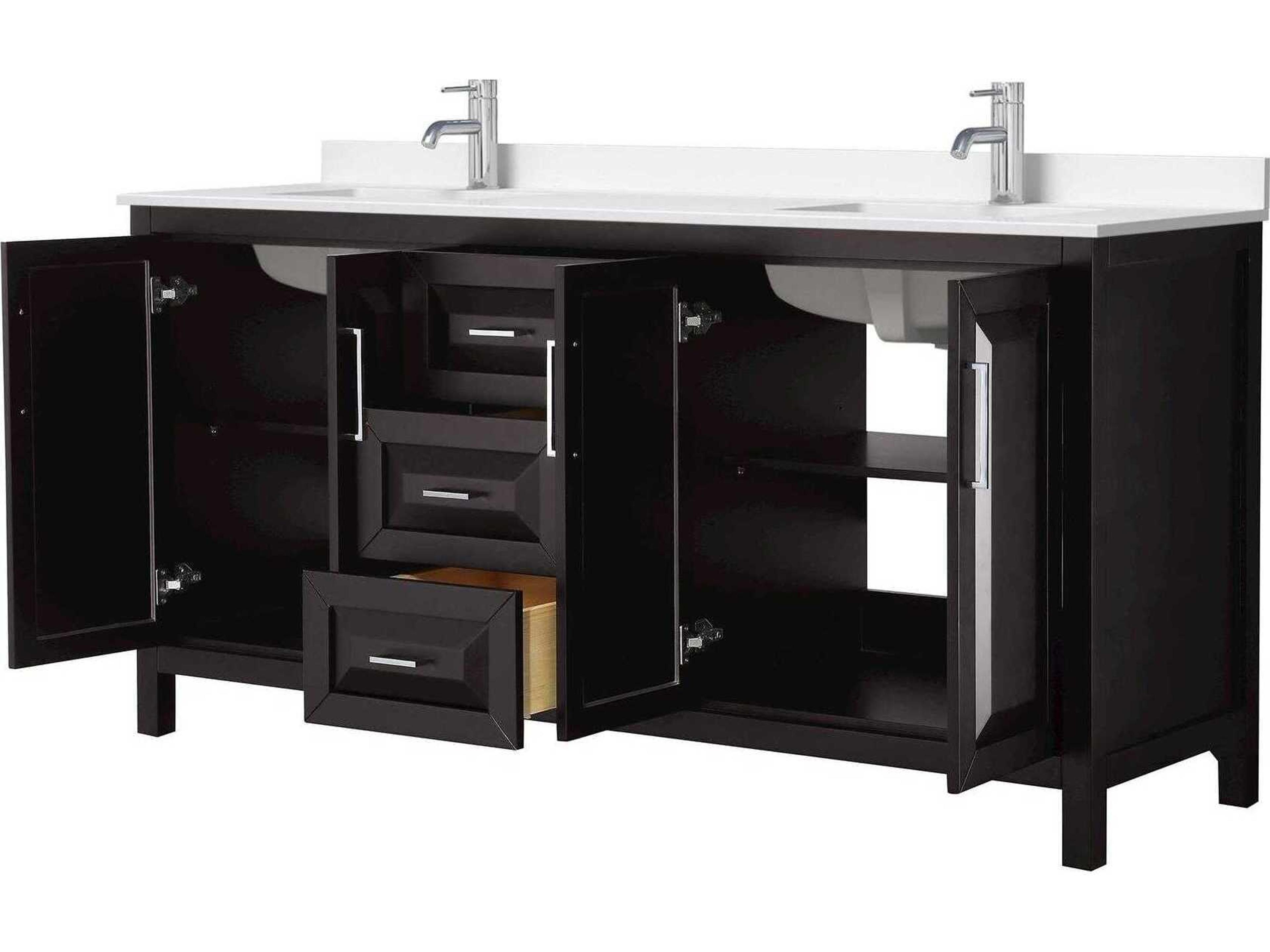 Wyndham Collection Daria 72" Dark Espresso Vanity