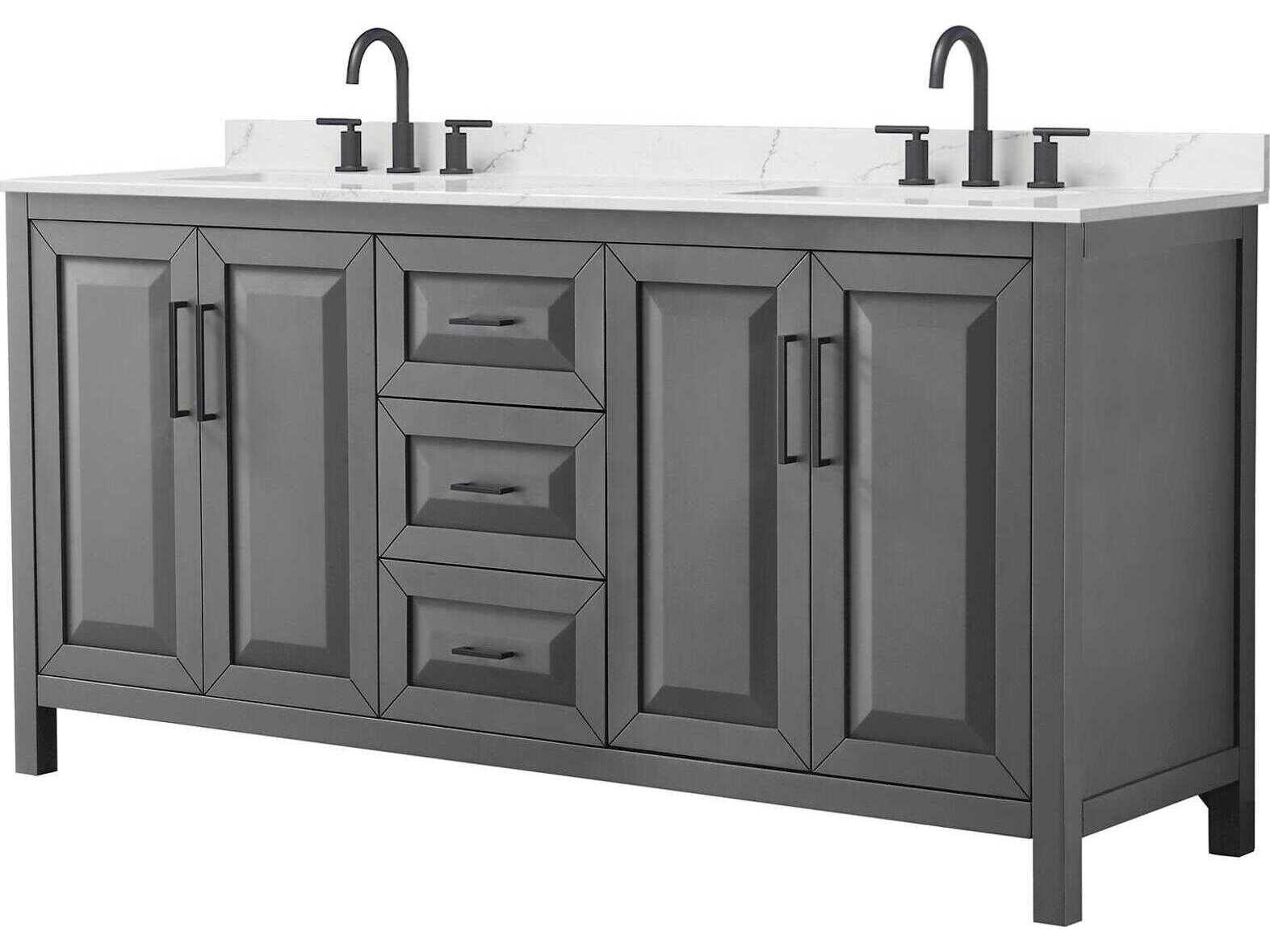 Wyndham Collection Daria 72" Dark Gray Vanity