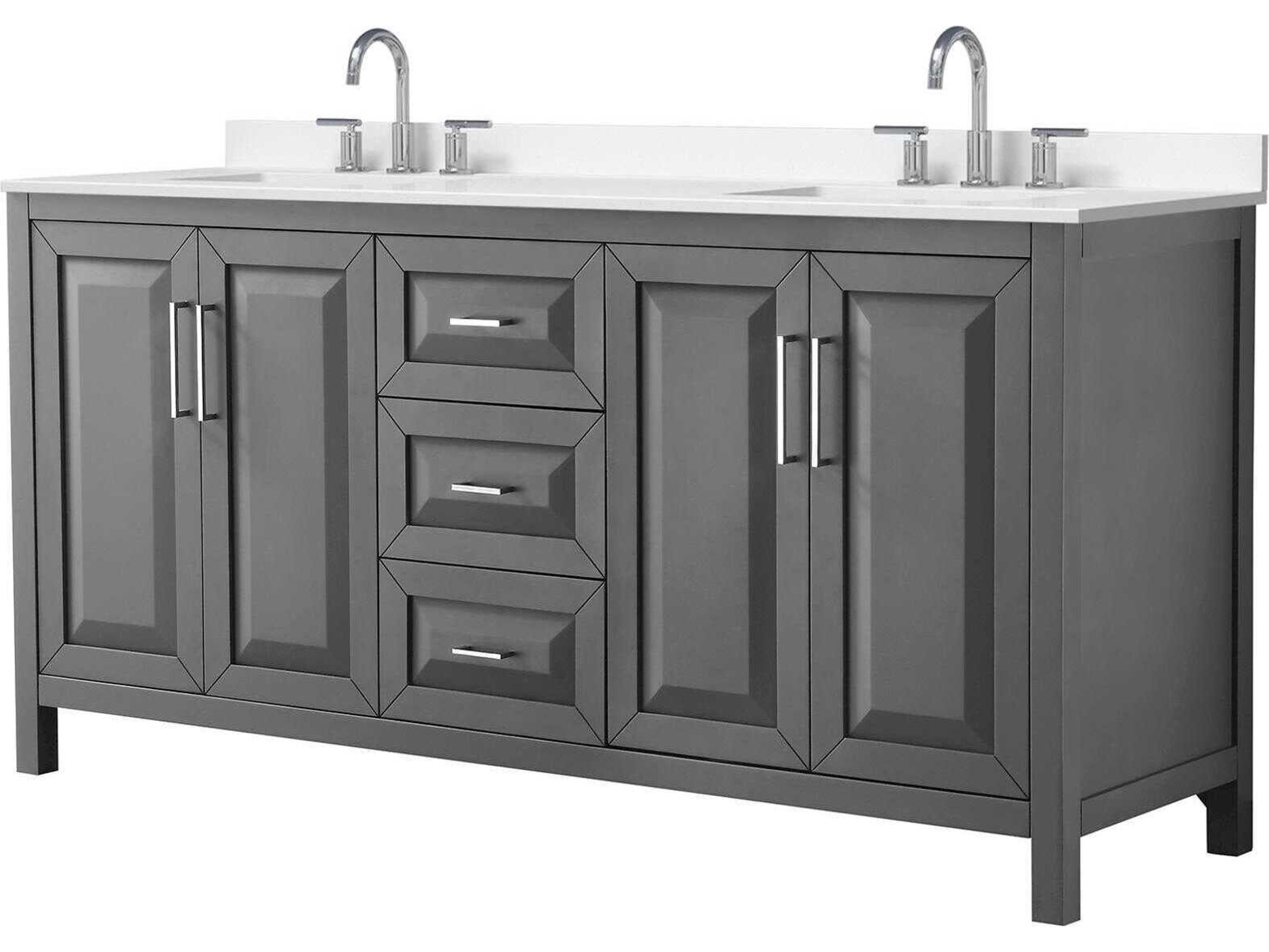 Wyndham Collection Daria 72" Dark Gray Vanity