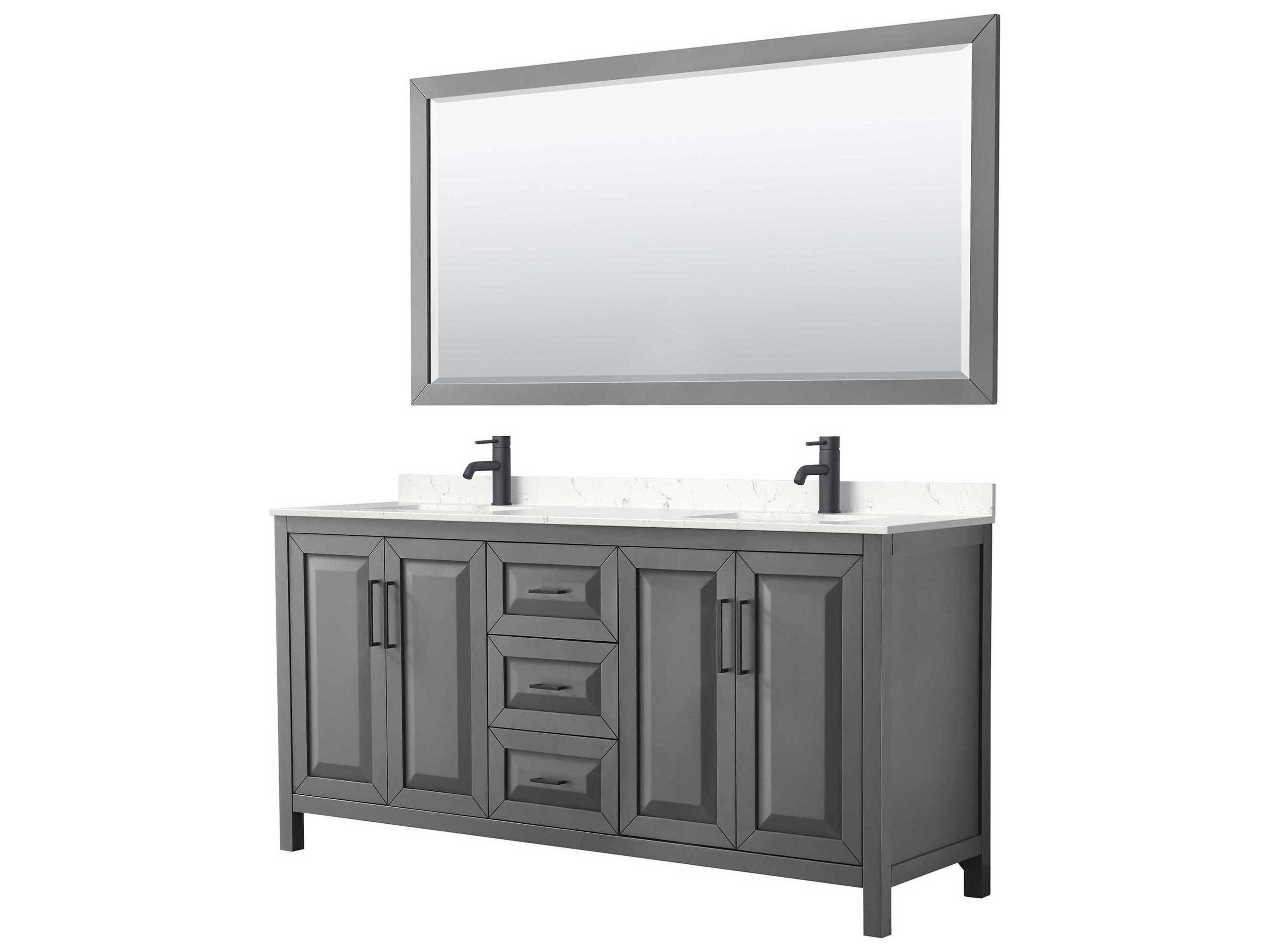 Daria 72" Dark Gray Vanity with 70" Mirror