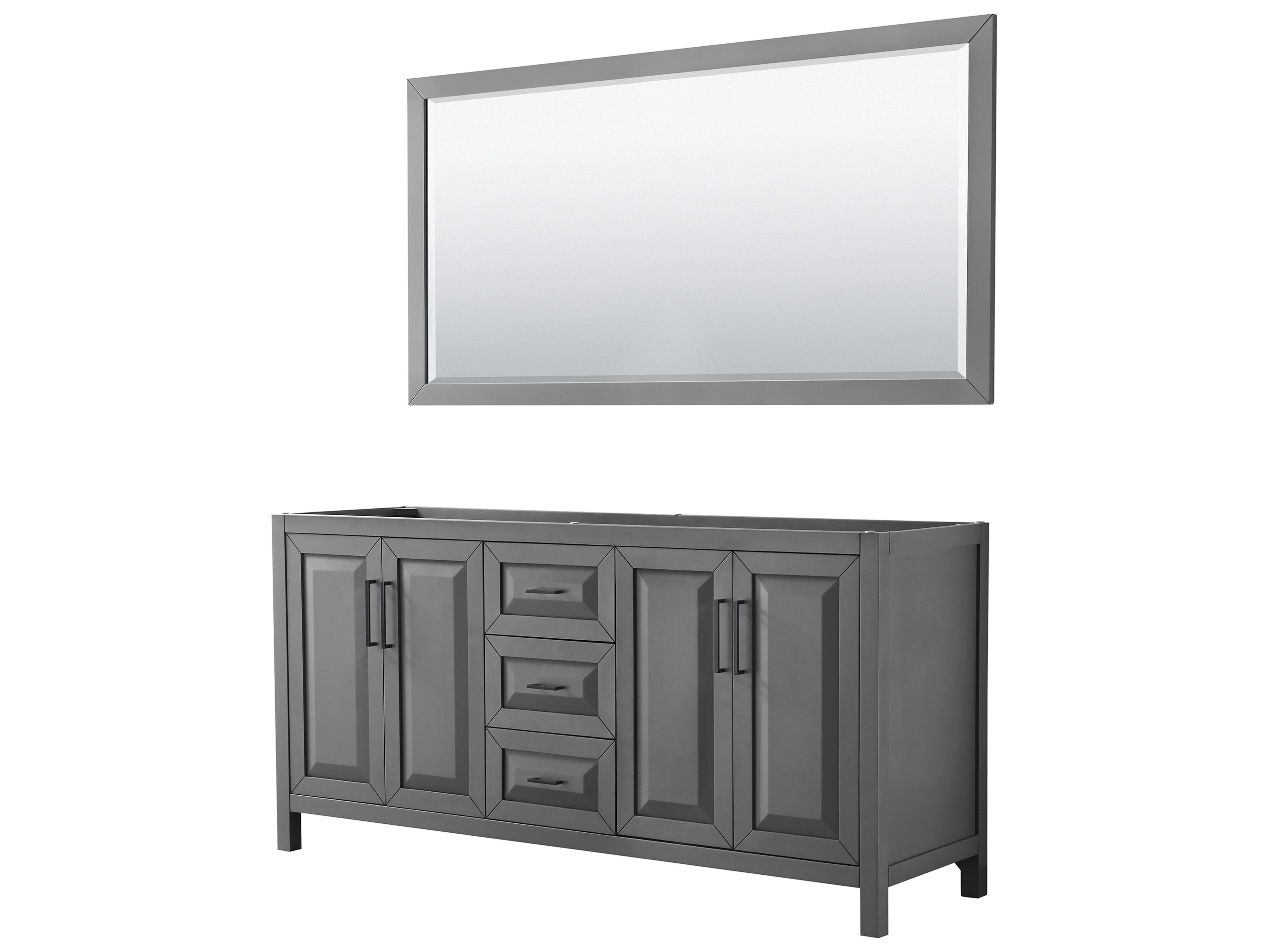 Daria 71" Dark Gray Vanity with 70" Mirror