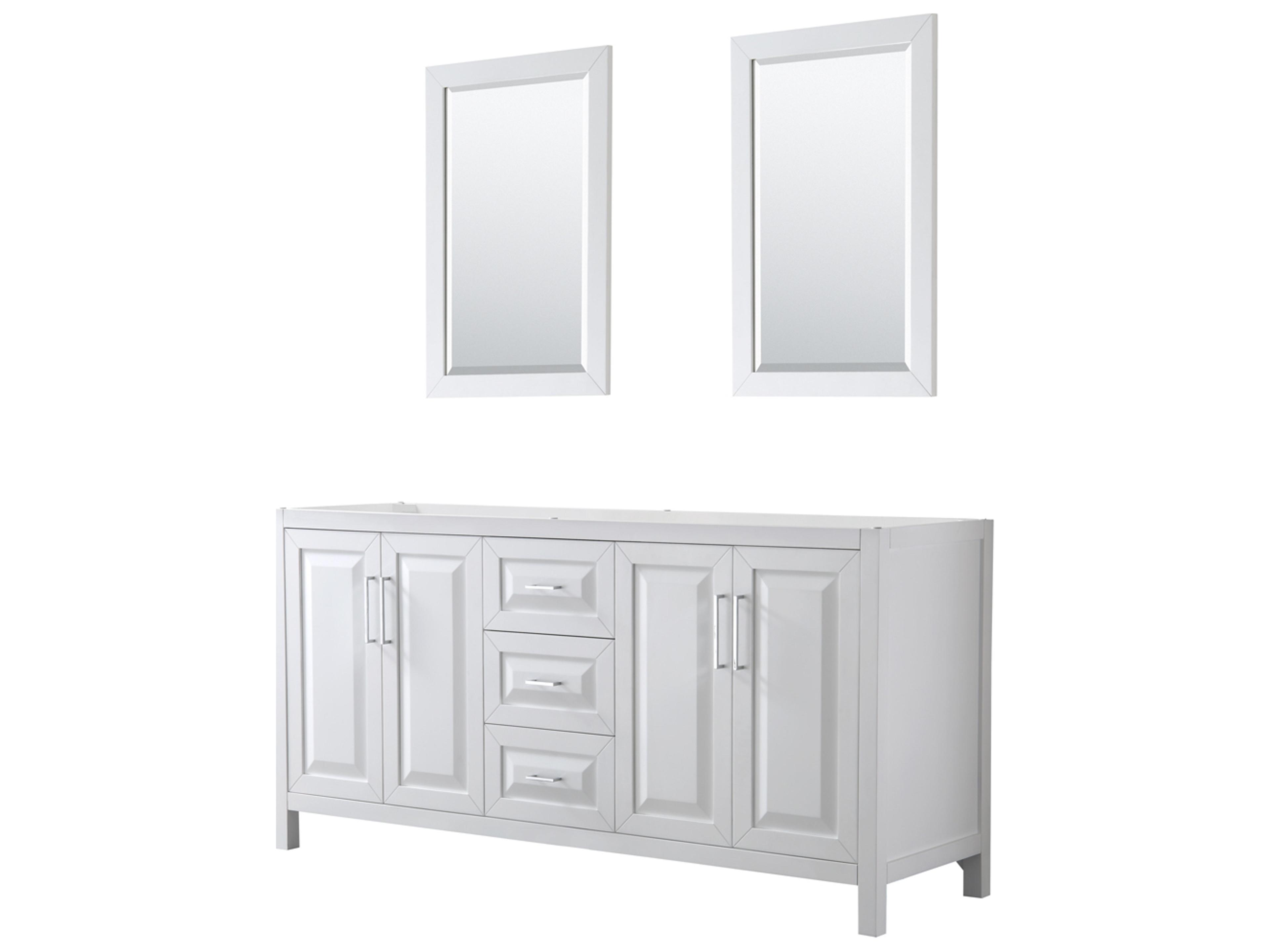 Daria 71" White Vanity with 24" Mirror