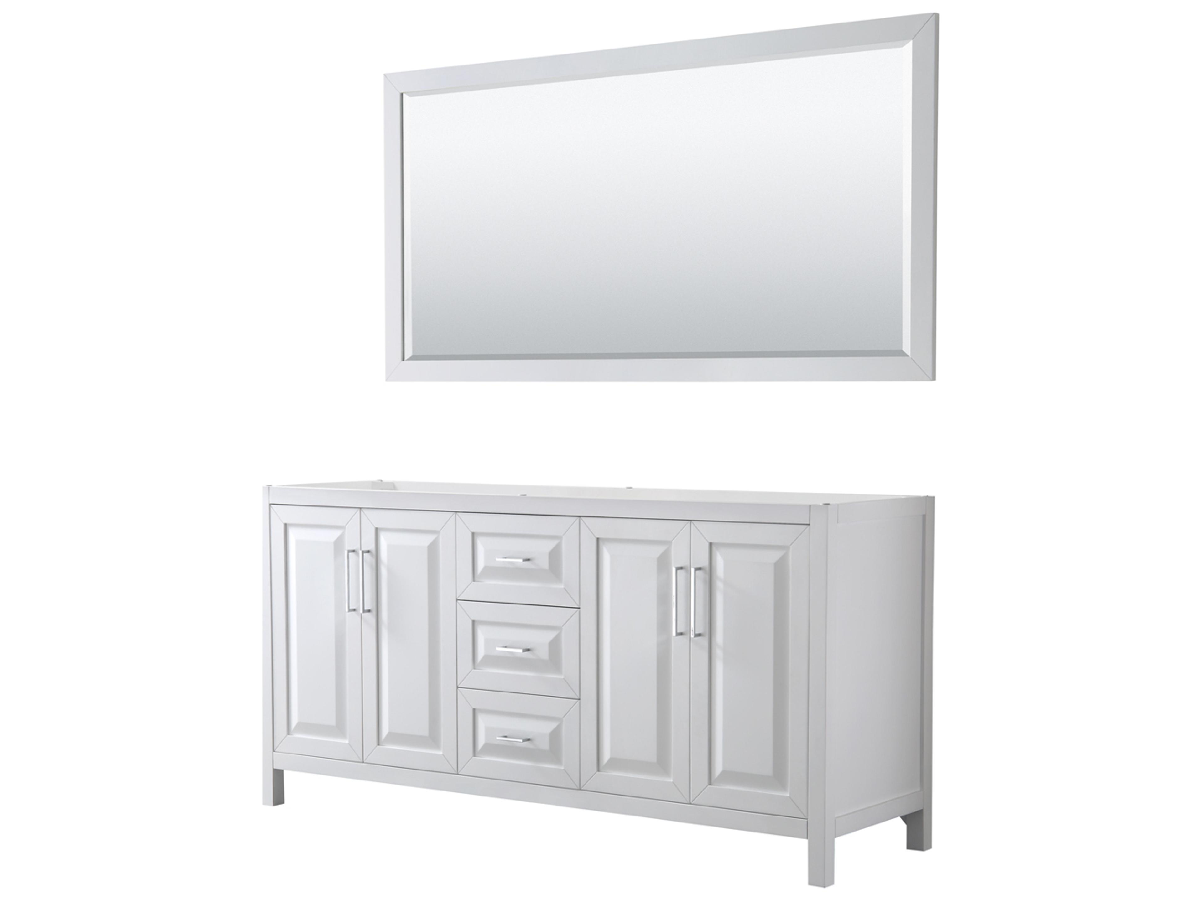 Daria 71" White Vanity with 70" Mirror