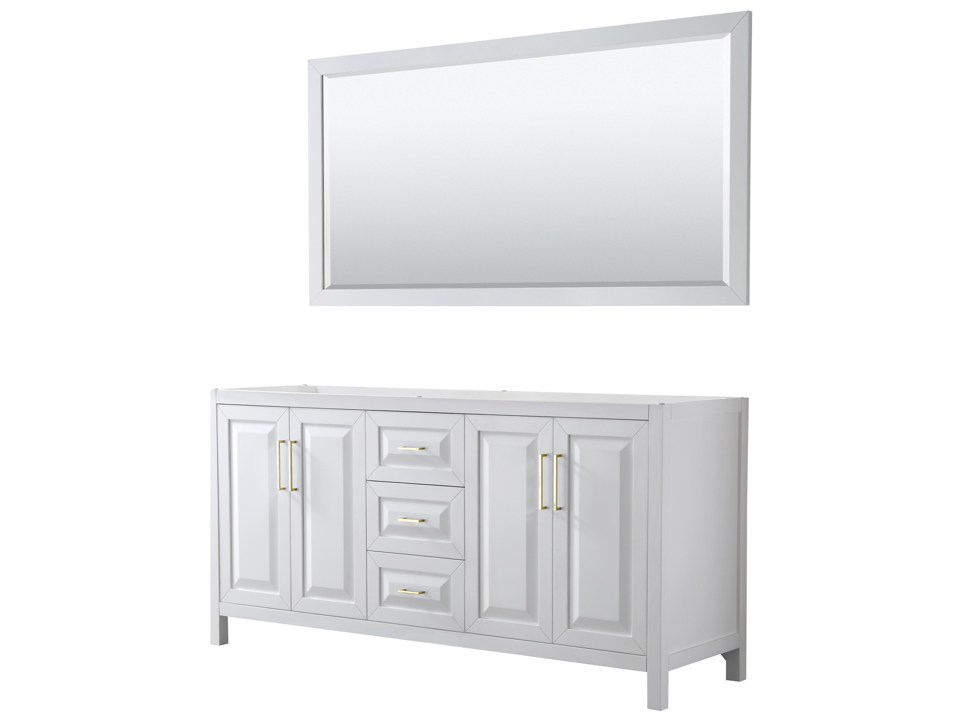 Wyndham Collection Daria 71" White Vanity with 70" Mirror